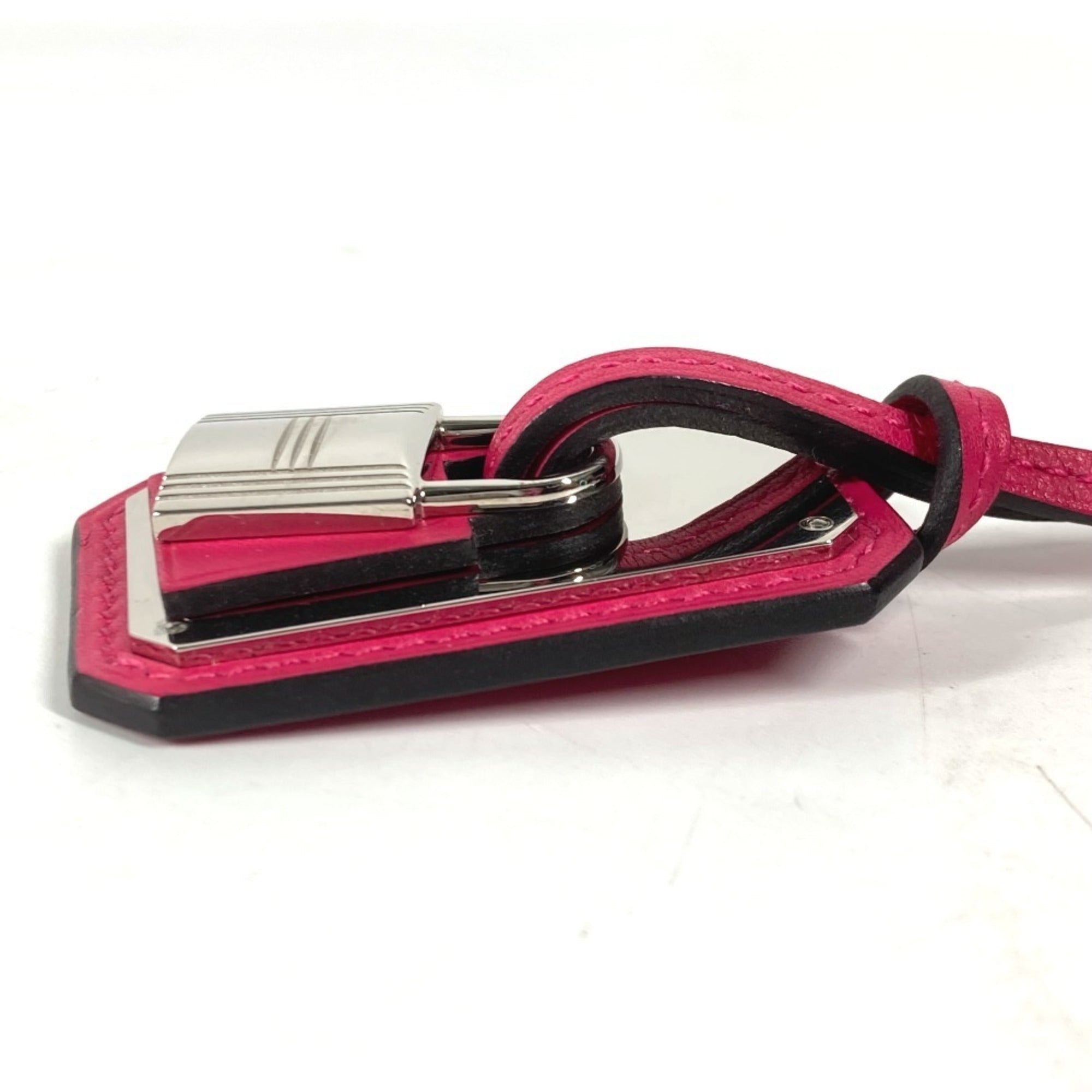 HERMES O'Kelly GM Accessories Long Necklace Swift Leather Women's Rose Mexico Pink — Like New
