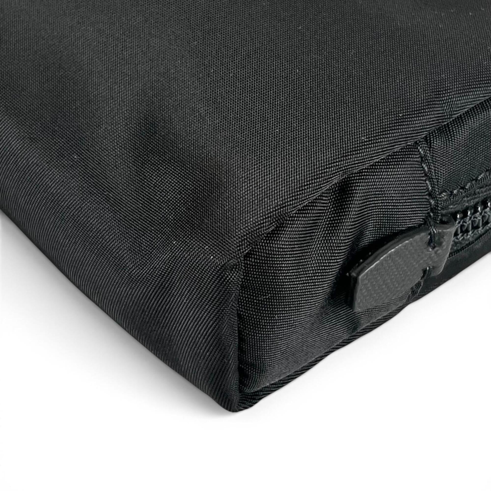 PRADA Re-Nylon Triangle Logo Cosmetic Pouch, Nylon Black, Made in Italy, Women's, with Box — Like New