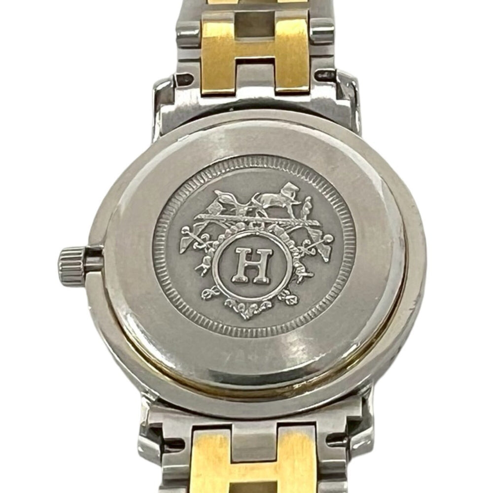 HERMES Clipper Stainless Steel GP Quartz Wristwatch, Silver/Gold, 23912 — Good