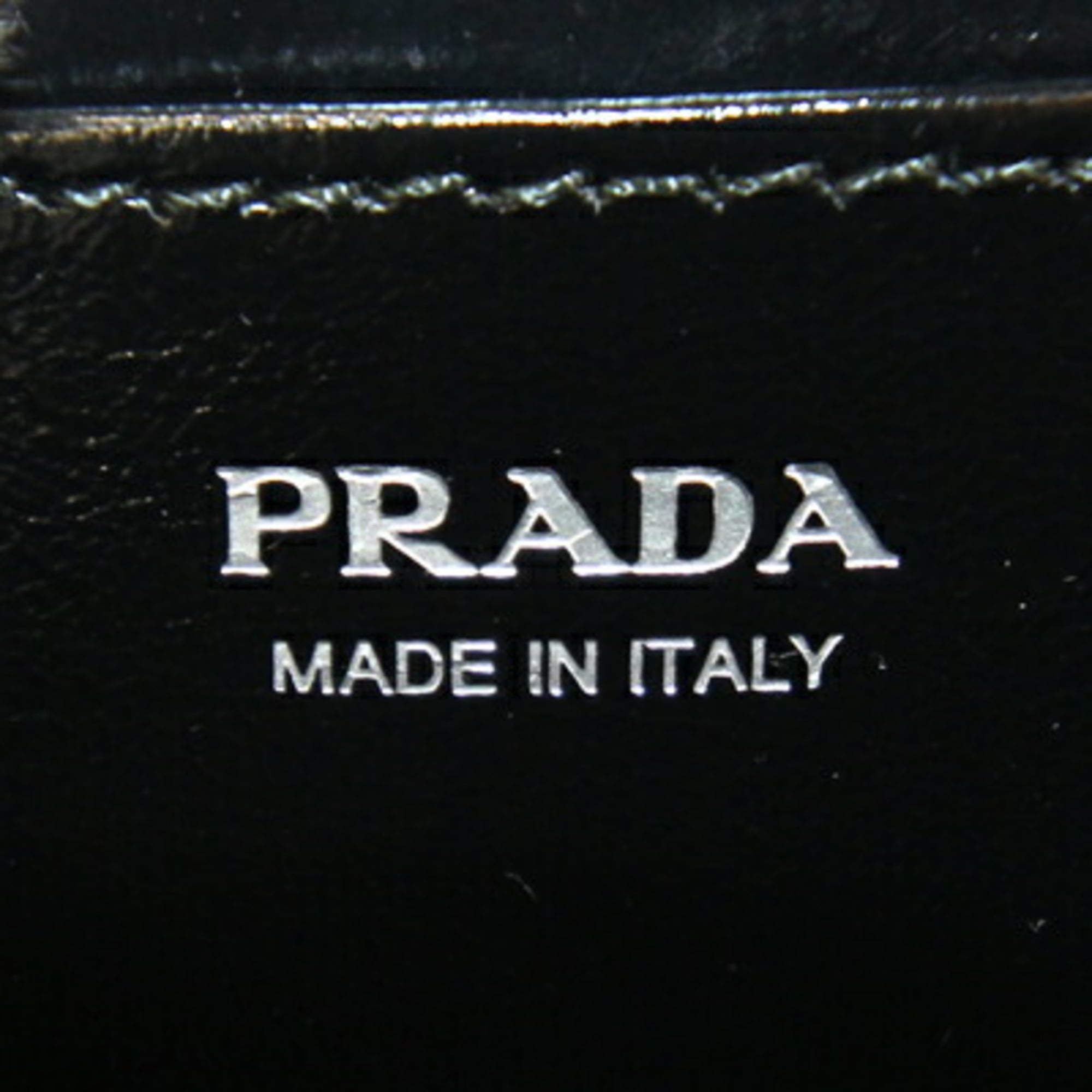 Prada Coin Case 2MM003 Black Leather Purse Mini Wallet Compact for Men and Women