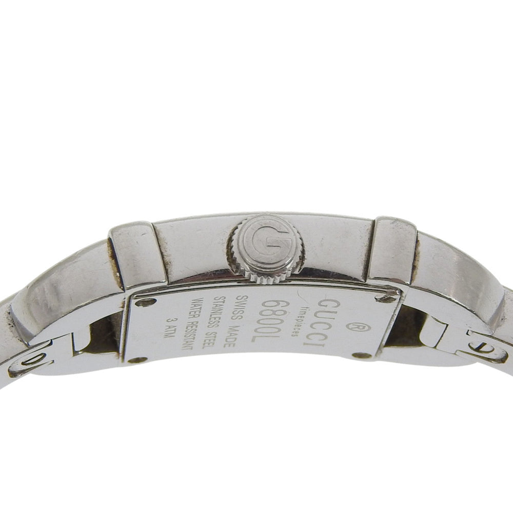 Gucci 6800L Stainless Steel Quartz Analog Watch, Black Dial, Women's — Good