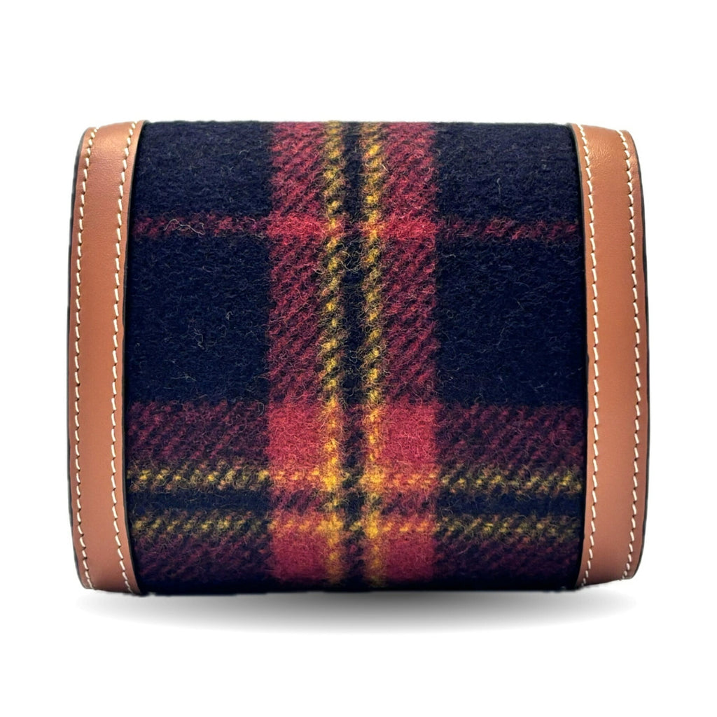 Celine Small Flap Wallet Triomphe Tartan Check Ladies Bi-fold Red 10D783DPV CELINE