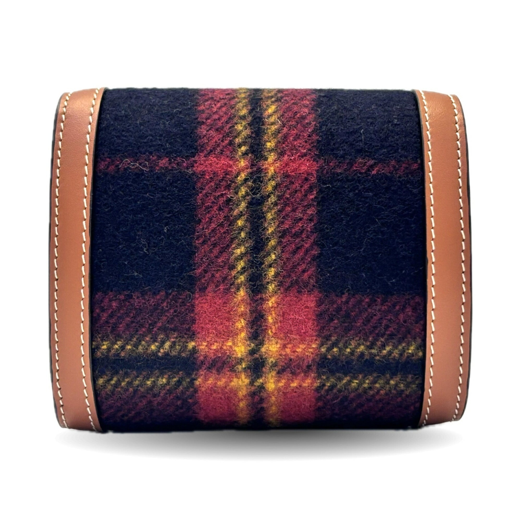 Celine Small Flap Wallet Triomphe Tartan Check Ladies Bi-fold Red 10D783DPV CELINE