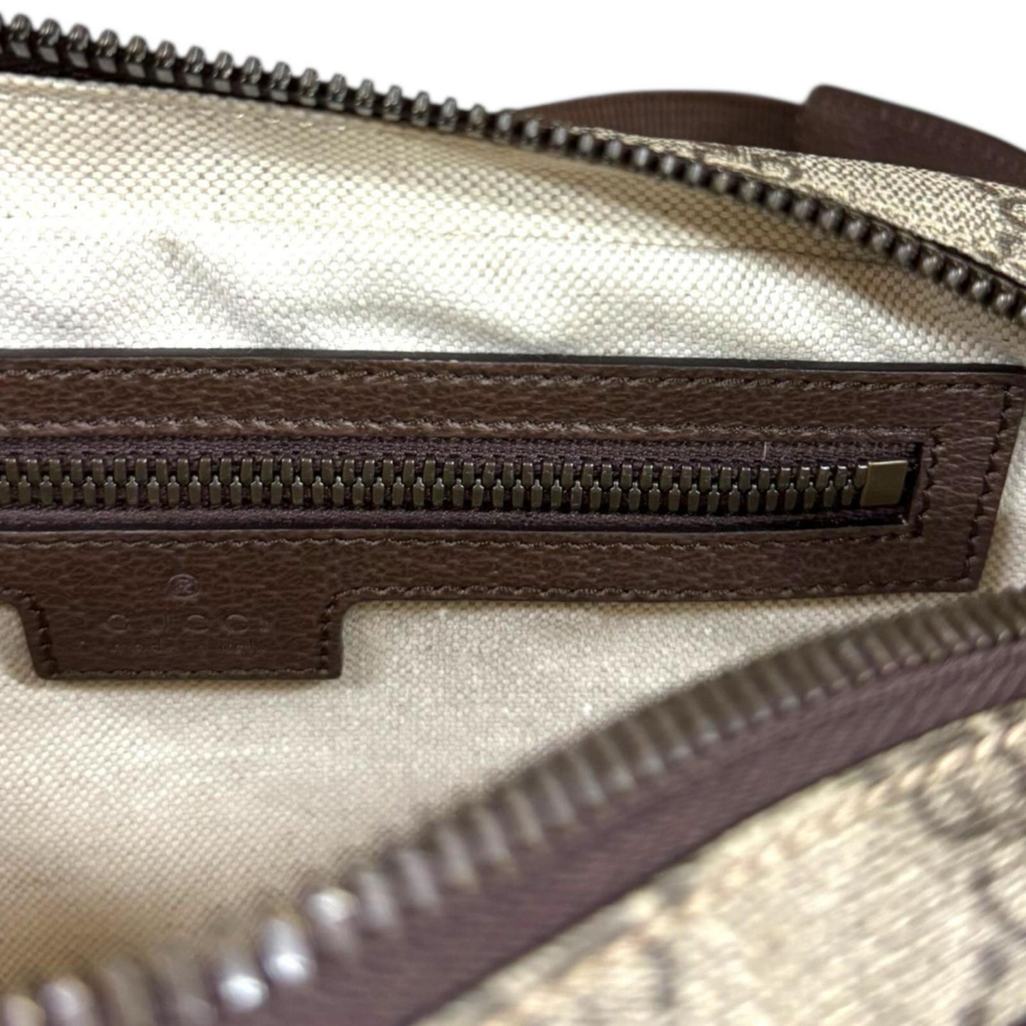 Gucci GG belt bag, Ophidia body Supreme canvas 574796, beige, unisex.