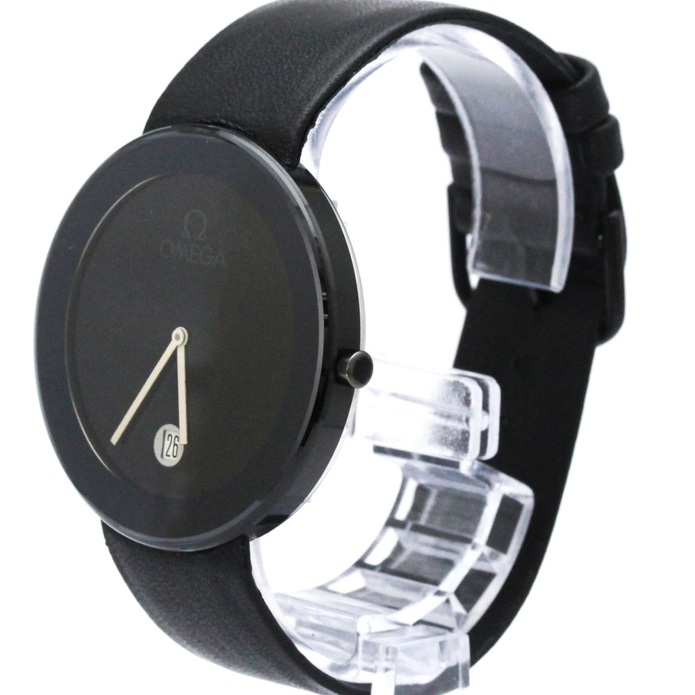 OMEGA Art Collection Ceramic Leather Quartz Mens Watch — Very Good