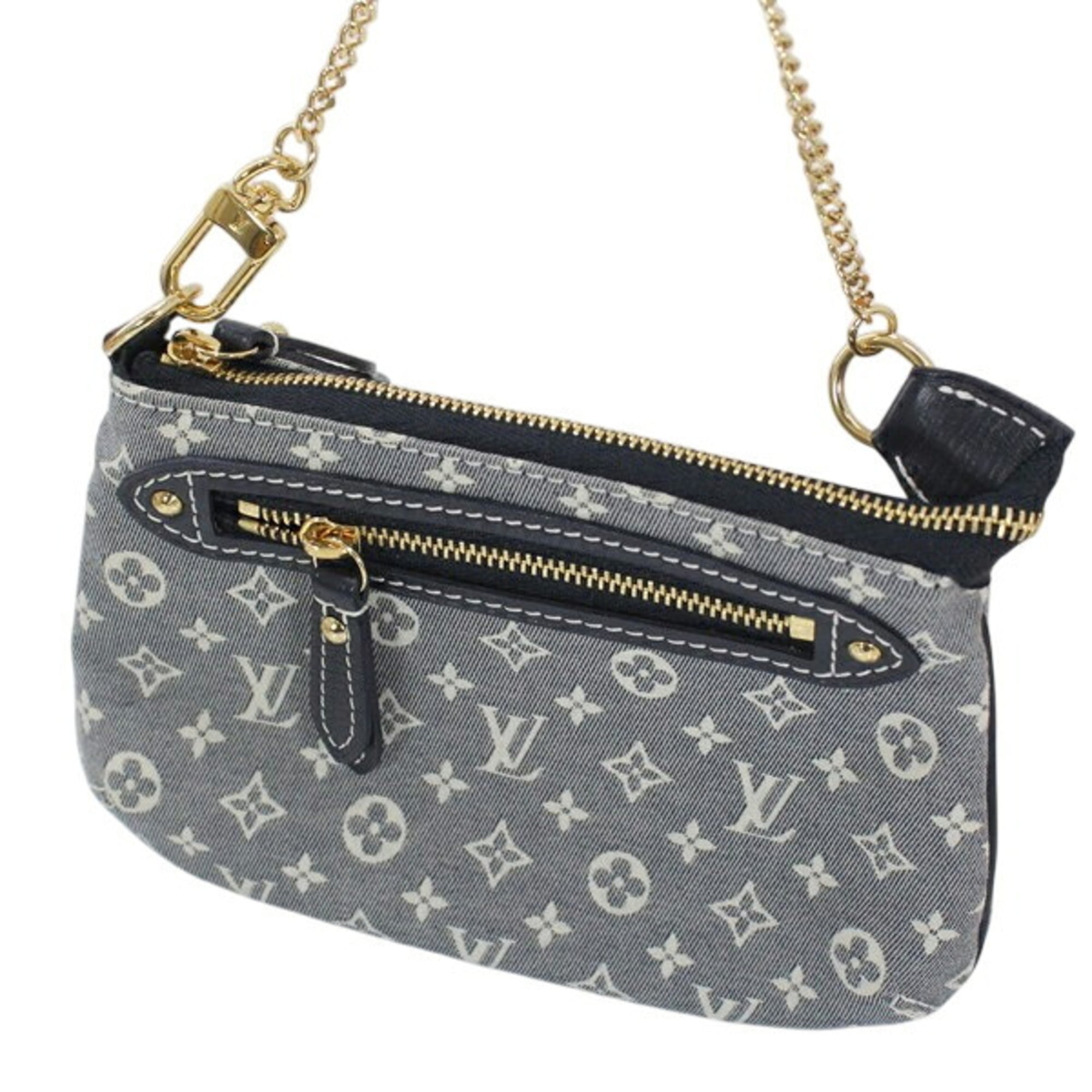 LOUIS VUITTON Mini Pochette Accessoires Monogram Idylle Canvas Navy Pouch Handbag M62998 KM3351 — Like New