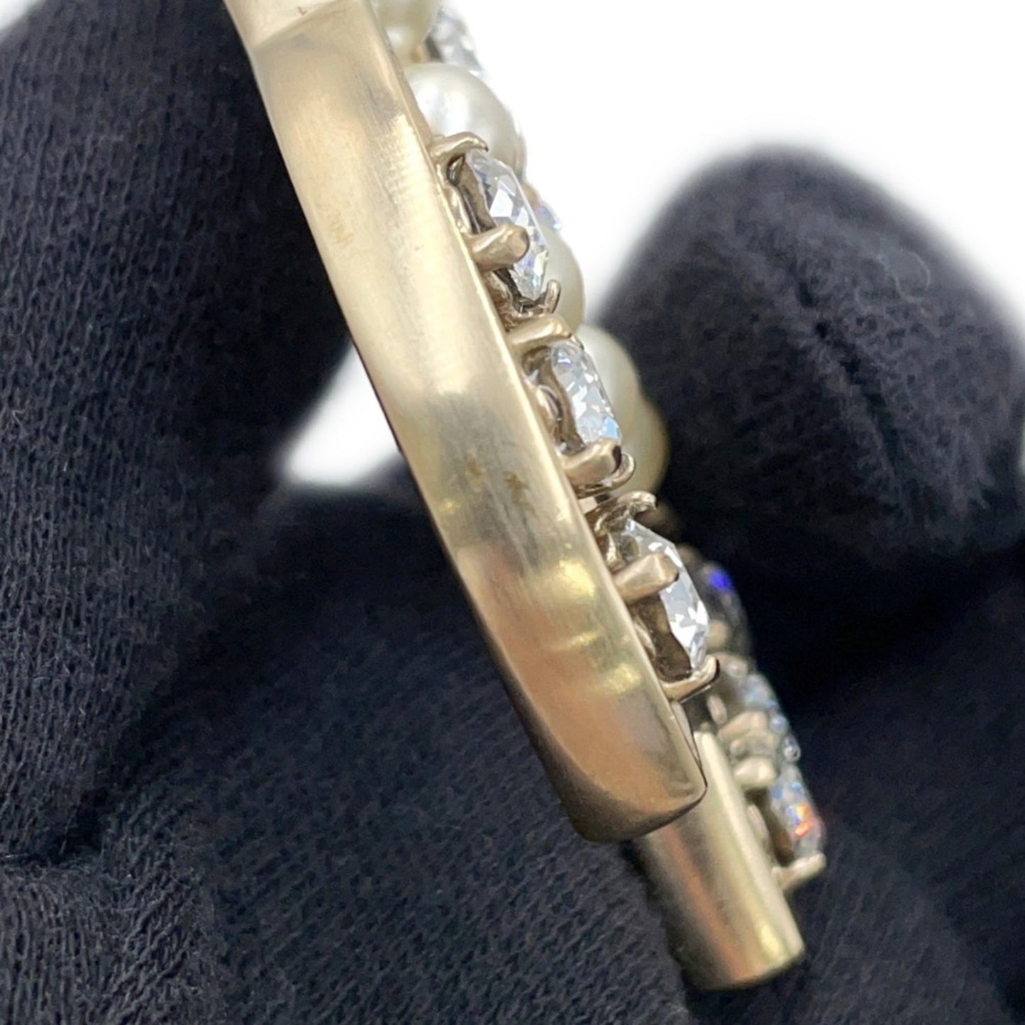 Chanel Coco Mark Necklace with Faux Pearls, Metal and Rhinestones, B16V