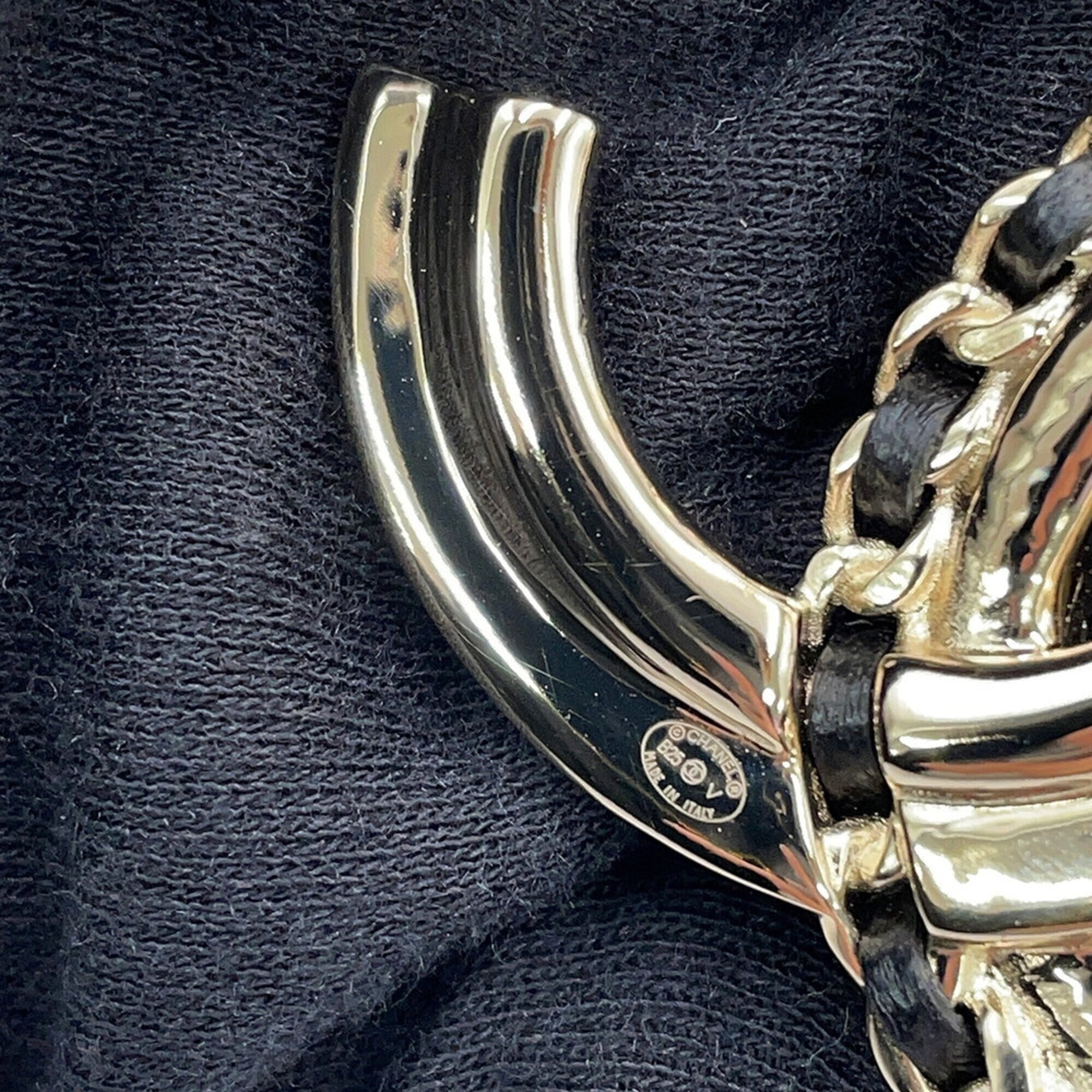 Chanel Brooch, Coco Mark Rhinestone, Faux Pearl, Lambskin, B25V AB8609 CHANEL Brooch BROACH — Like New