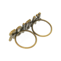 Like new Christian Dior J'ADIOR double finger ring, metal, size M, gold, 1284 — Like New