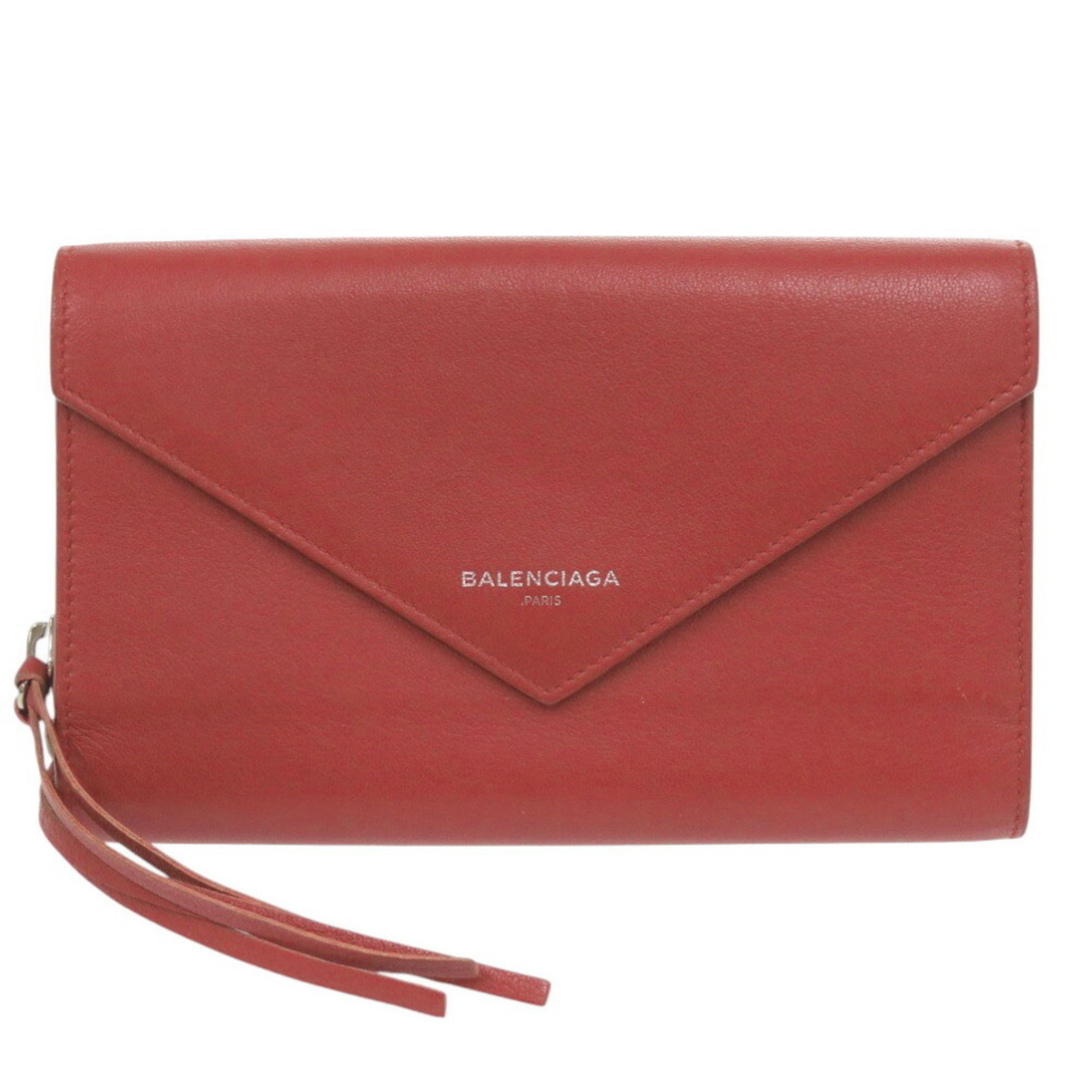 Balenciaga 371661 Calf Leather Red Long Wallet 1553BALENCIAGA