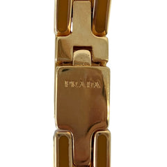 PRADA Metal x Enamel Chain Bracelet, Gold Color, Orange, Men's & Women's — Like New