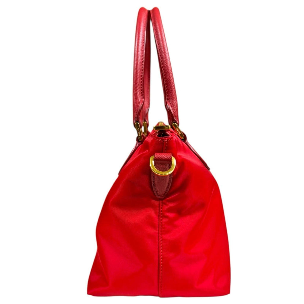 Prada Shoulder Bag, Nylon 1BA275, Red, Women's, Pre-owned, 2-Way