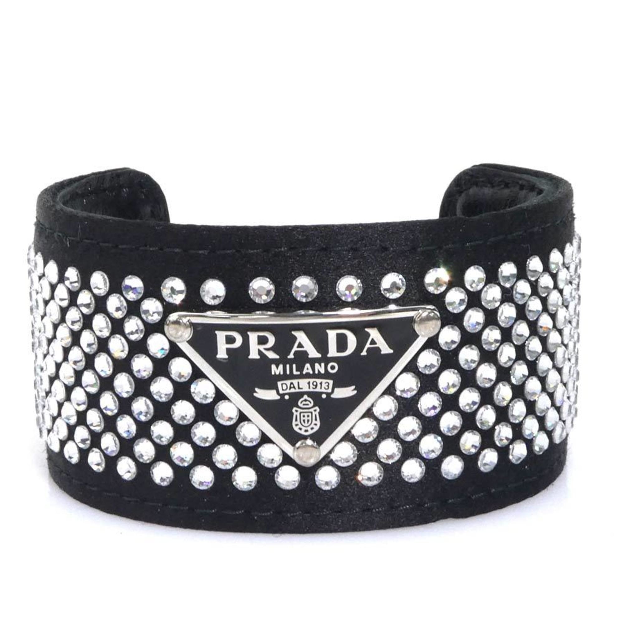 Prada Bangle Satin/Rhinestone Black Women's h31790g