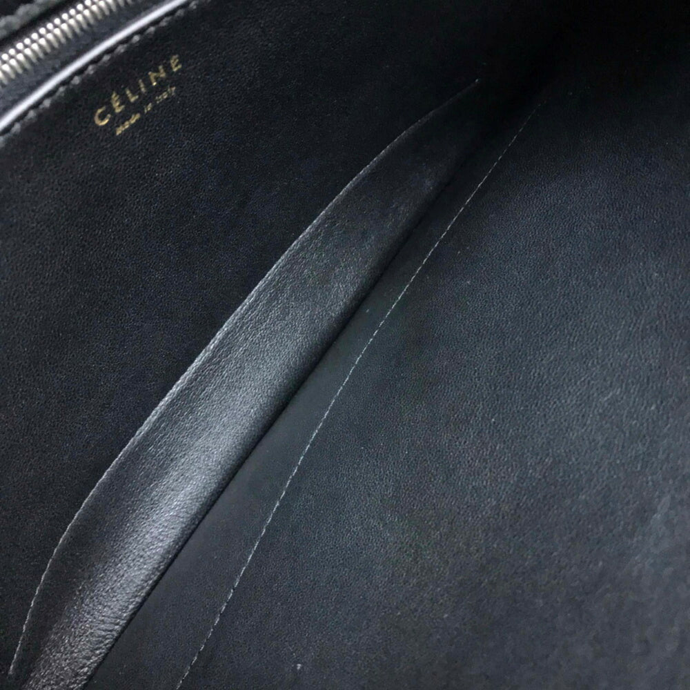 CELINE Celine Bag Metal fittings Diamond clutch Shoulder bag Clutch Suede Leather Pony Women's Gray x Black — Like New