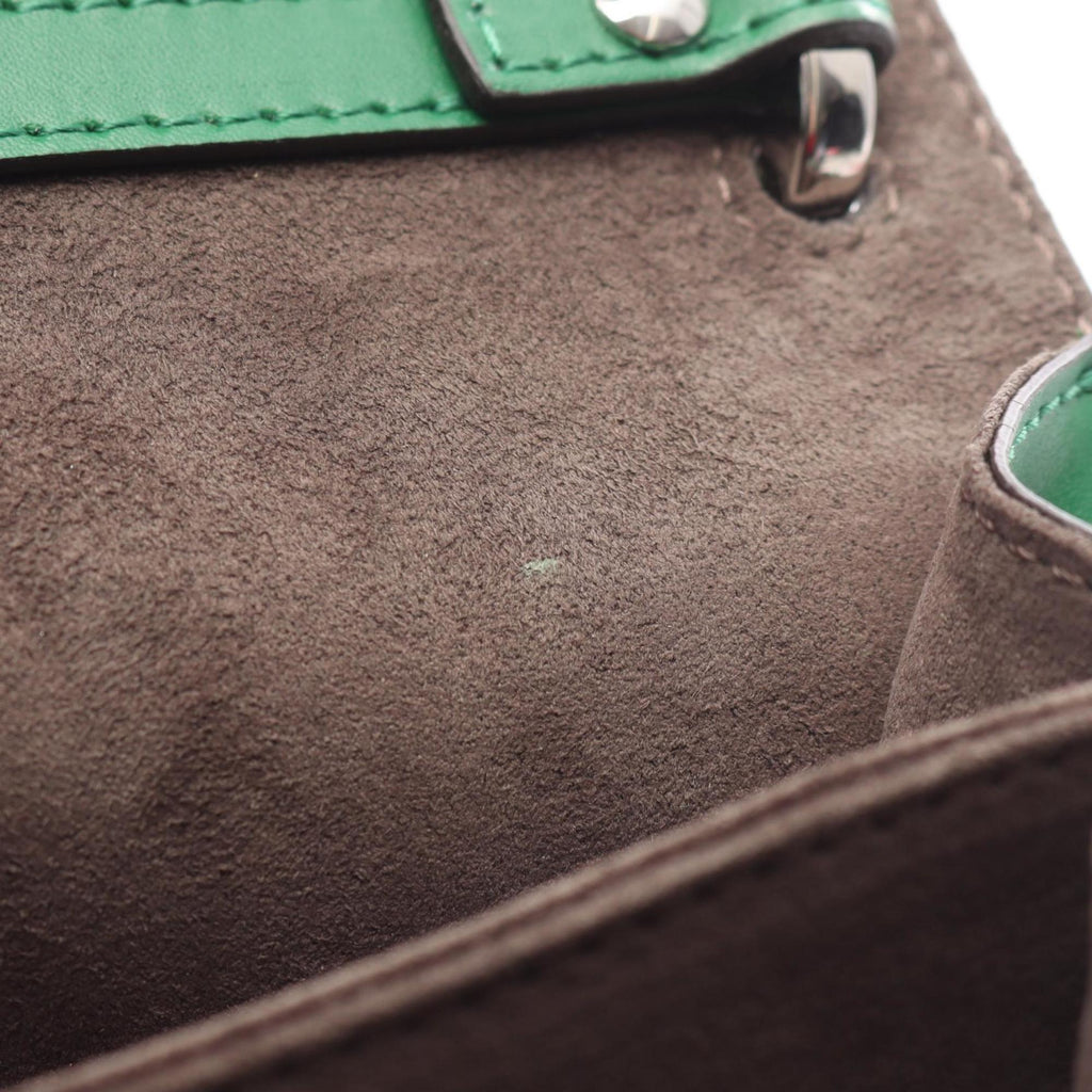 Fendi MINI KAN I shoulder bag, leather, women's, green, 8M0381