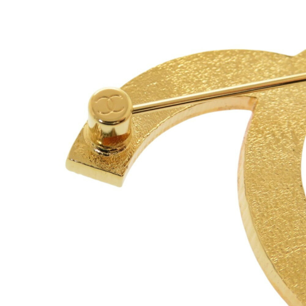 Chanel Bicolor Coco Mark Metal Gold Pink Brooch 0848CHANEL — Like New
