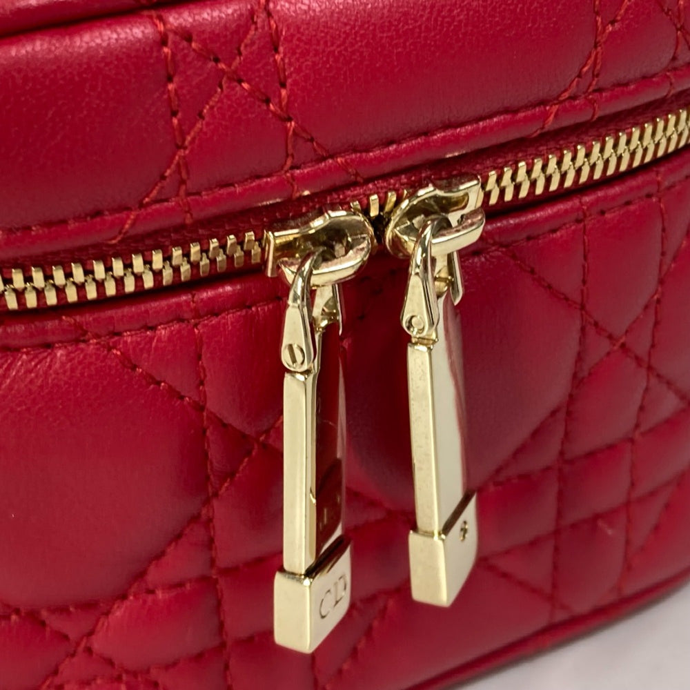 CHRISTIAN DIOR S0918ONMJ LADY CHRISTIAN DIOR LADY DIOR 2WAY Shoulder Bag Hand Bag Vanity bag RedBased — Like New