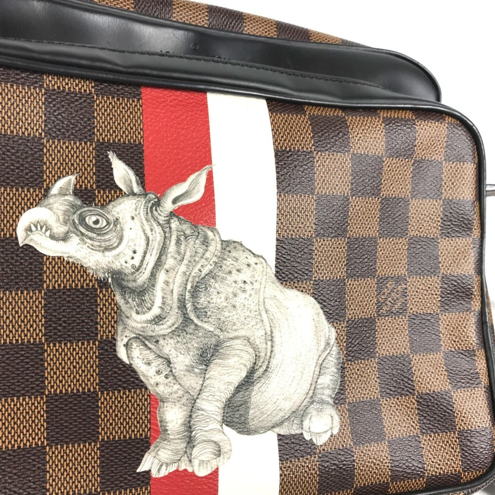 LOUIS VUITTON N42704 Damier Dinos Chapman Nile PM Shoulder Bag Canvas Men's Ebene Brown G-240825-44 — Like New