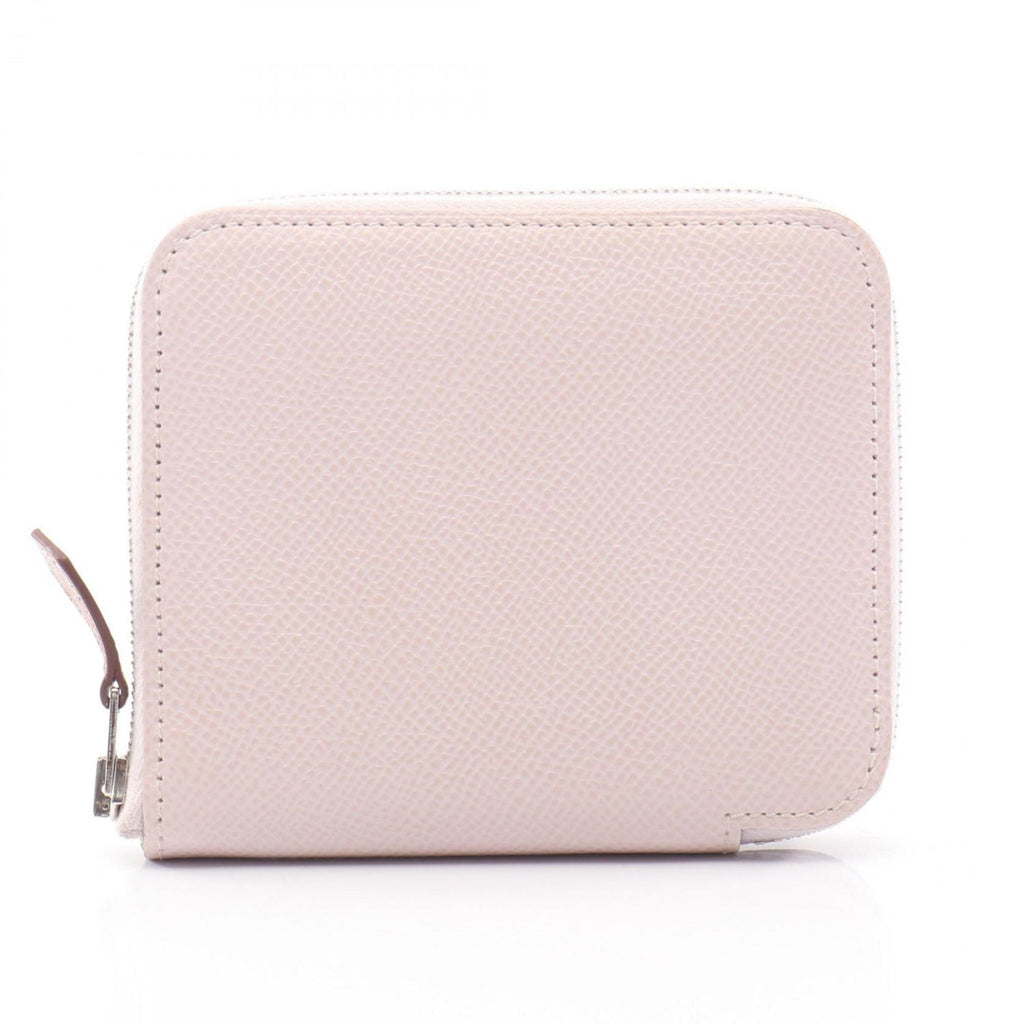 Hermes Hermès Azap Compact Silkin Round Wallet in Calfskin Leather (Cowhide) with Epsom Leather, Pink for Women