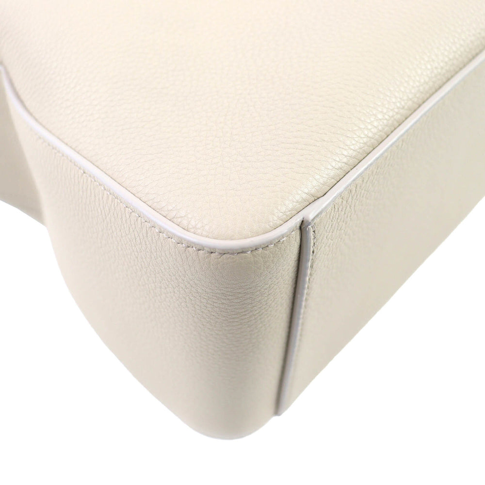 Salvatore Ferragamo FERRAGAMO 219861 Tote Bag M Calf Leather with Clochette, Can be Carried on Shoulder, Light Beige, Comes Dust Bag, Made in Italy, Women's — Like New