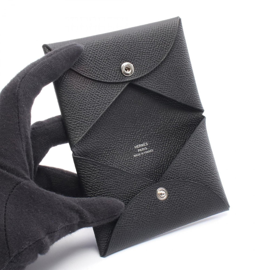 Hermes Hermès Calvi wallet with coin purse, made of calfskin leather (cowhide), Epsom leather, for women, black