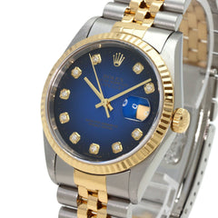 Rolex 16233G Datejust 10P Diamond Blue Gradient Watch Stainless Steel/SSxK18YG Men's ROLEX — Good