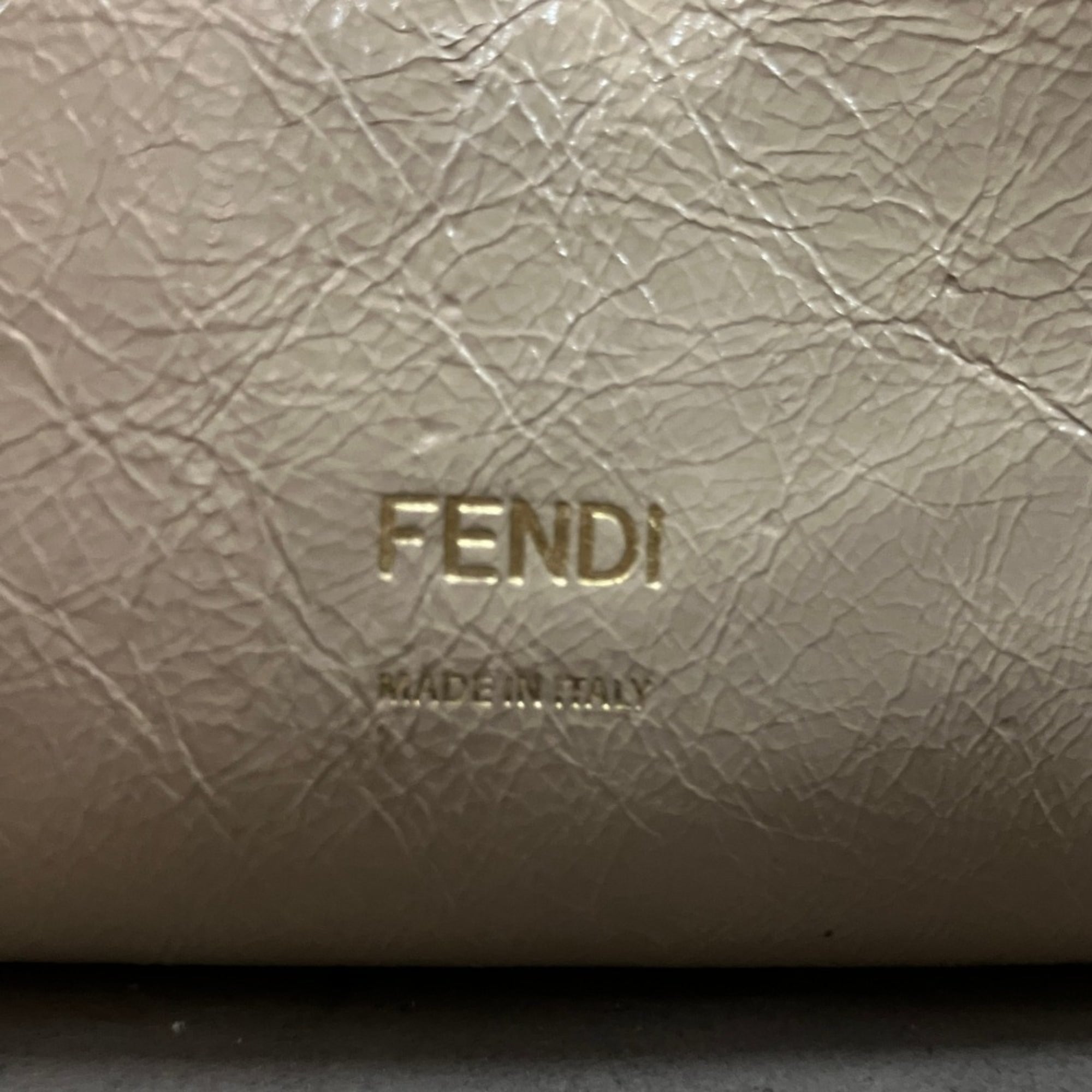 FENDI Flip Leather 3-Way Shoulder Bag 8DT302-A94WA199-0189 Greige Women's — Like New