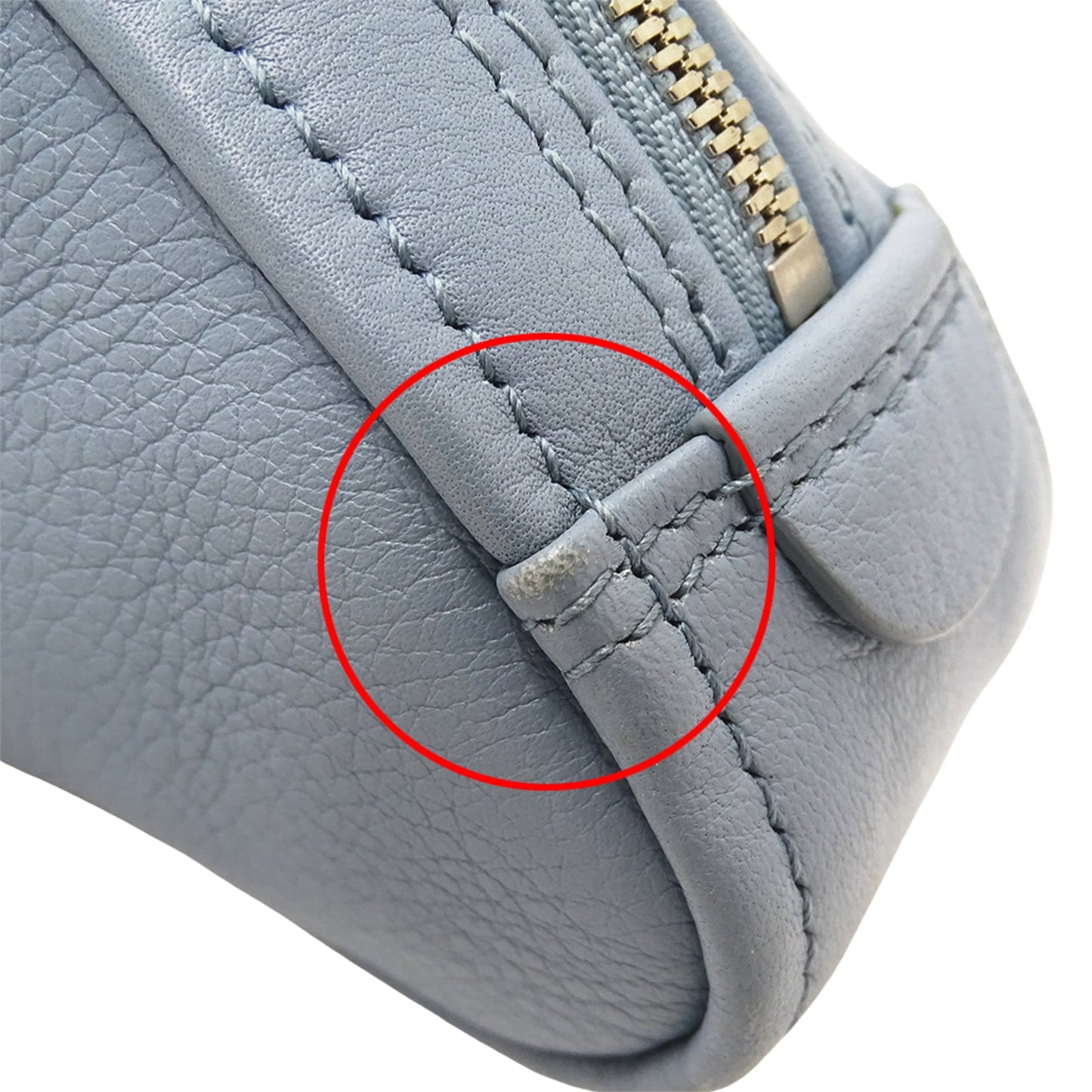 Balenciaga BALENCIAGA Women's Designer Clutch Bag/Second Handbag Leather Light Blue 476976 Triangle