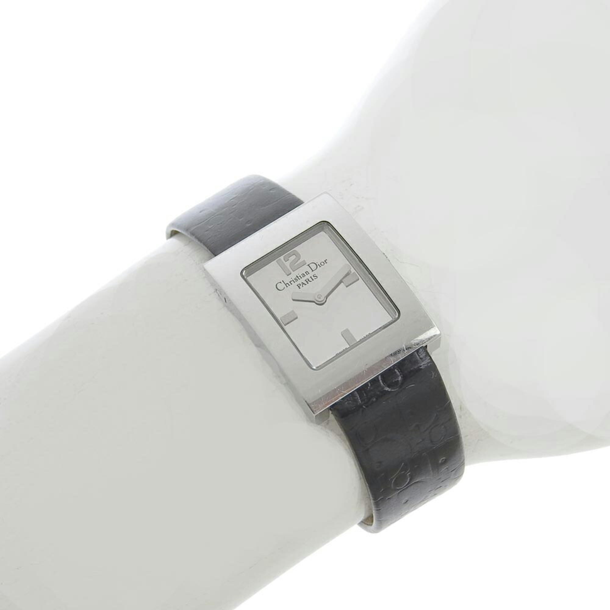 Christian Dior Malice D78 109 Mirror Dial SS Leather Quartz 19mm Women's 2 Hands — Good