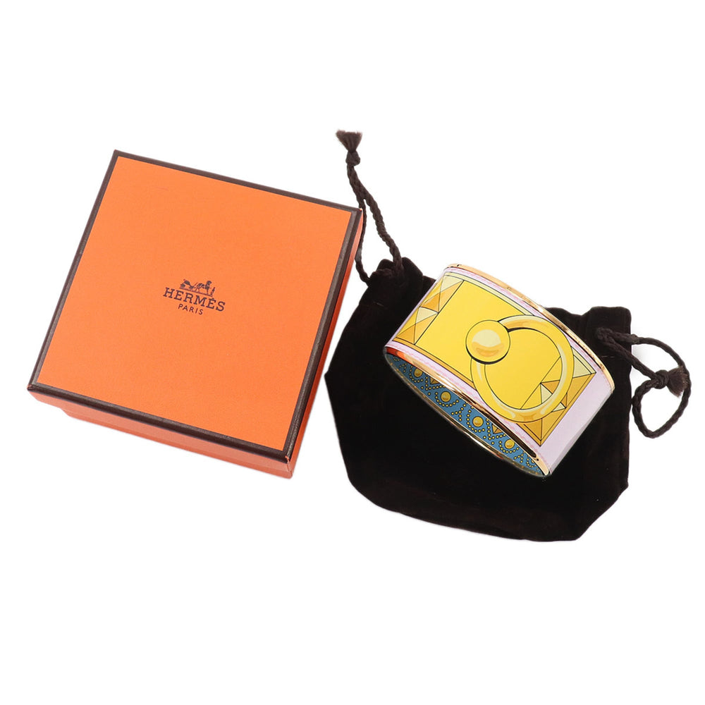 Hermes HERMES Email TGM Bangle Bracelet Yellow Pink Gold — New - Store Return