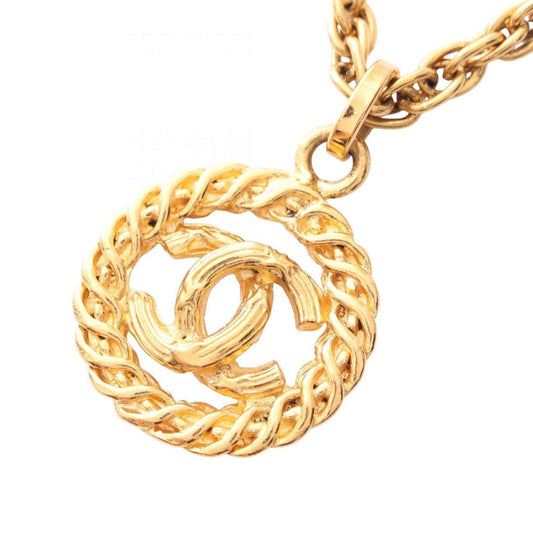 CHANEL Coco Mark Necklace Jewelry GP (Gold Plated) Women's Gold