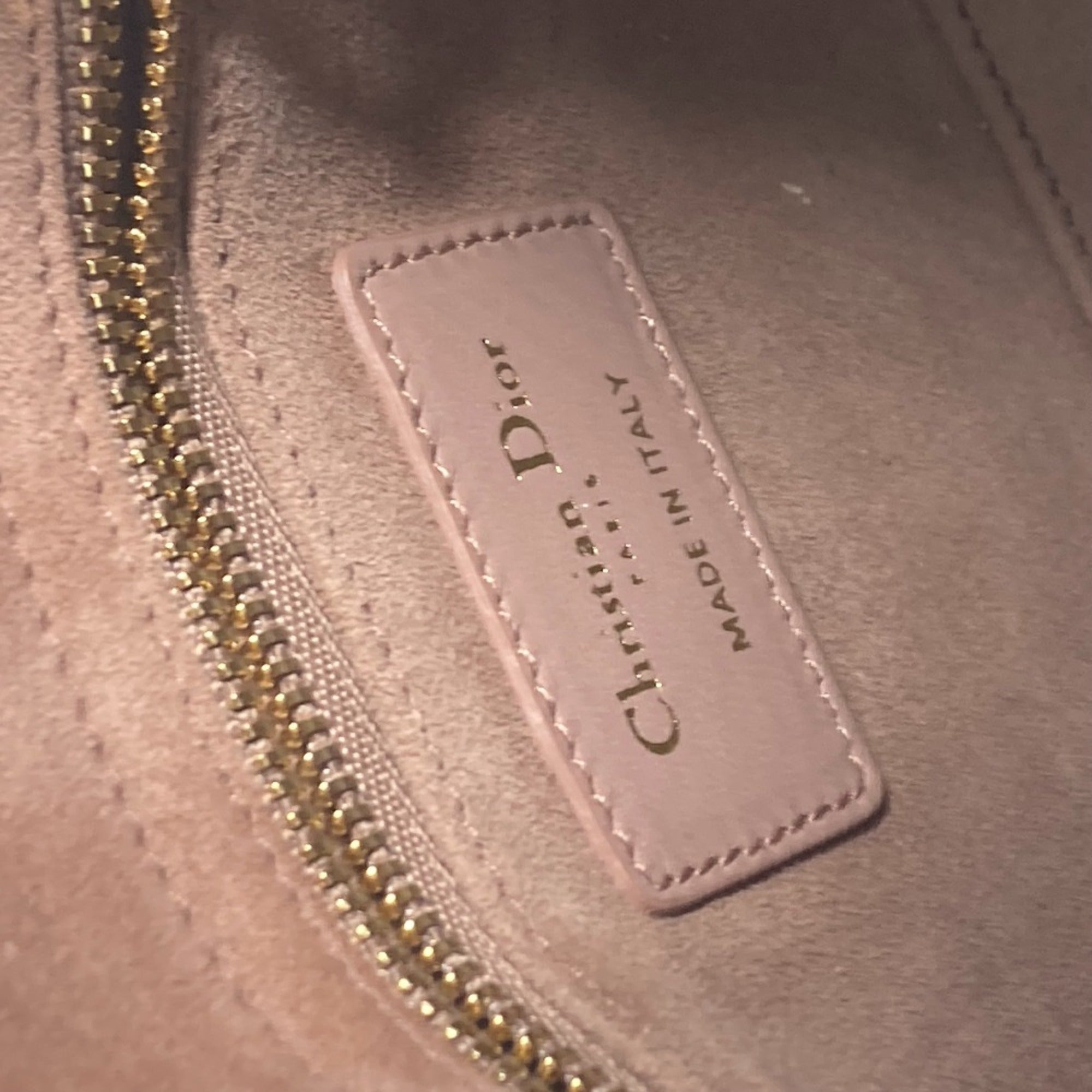 CHRISTIAN DIOR M0505ONGE_M50P Lady CHRISTIAN DIOR Cannage Chain Shoulder Bag Crossbody Bag Hand Bag Pink BeigeBased — Like New