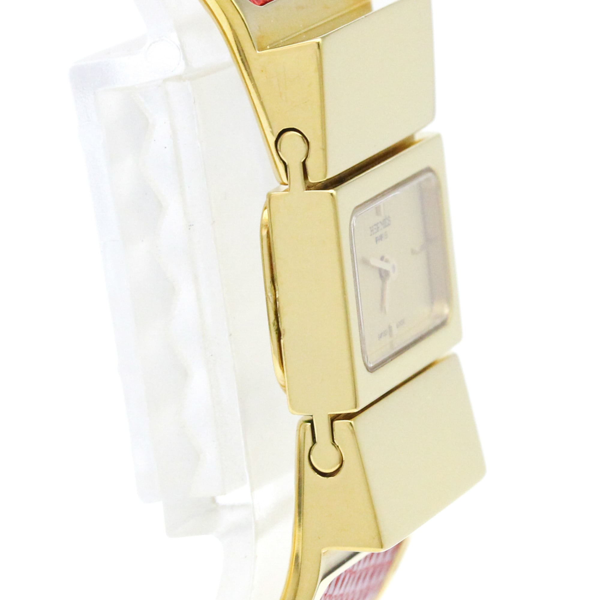 HERMES Loque Gold Plated Quartz Ladies Watch LO1.201 — Very Good