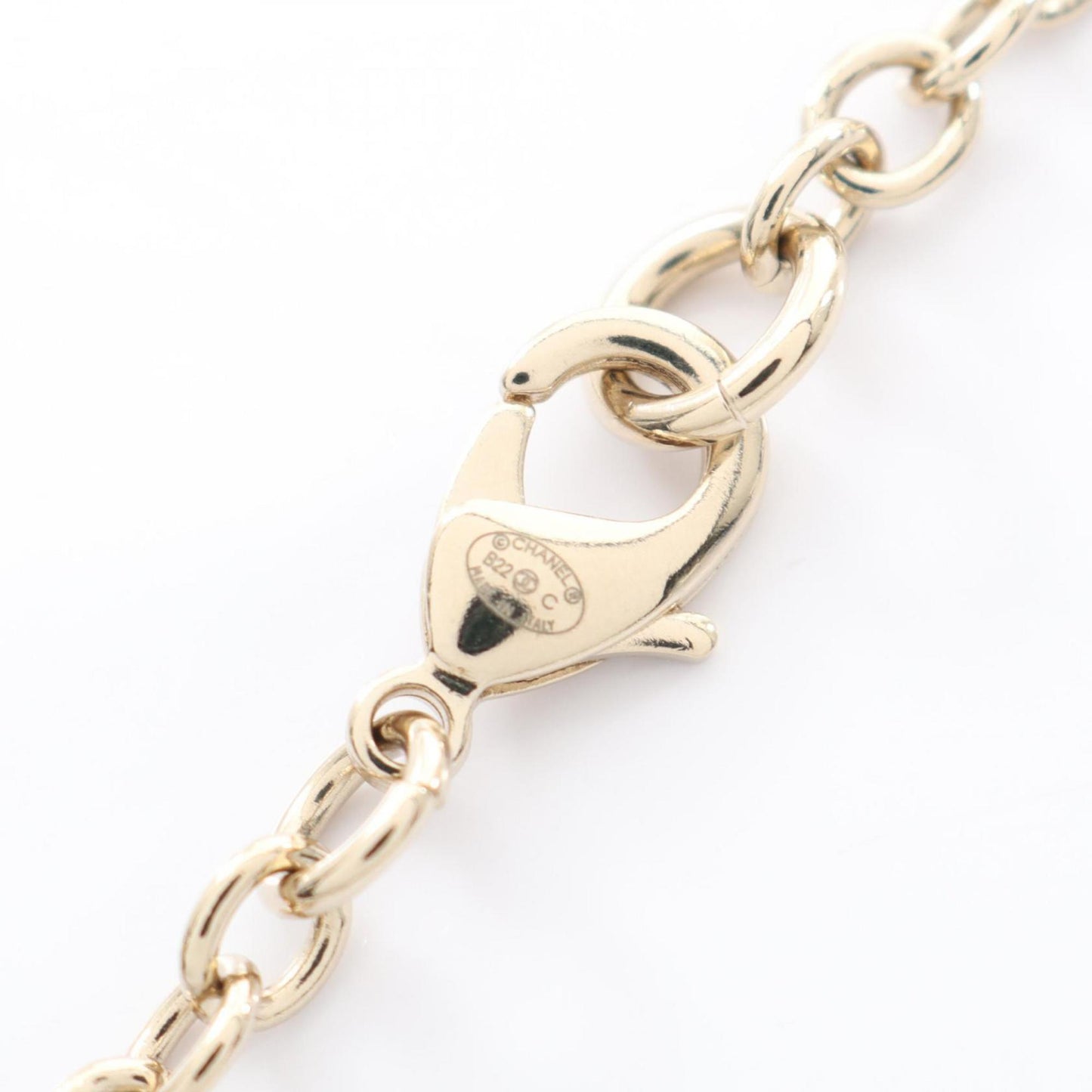 CHANEL Coco Mark Book Motif Necklace, Gold Plated, Women's, and Black