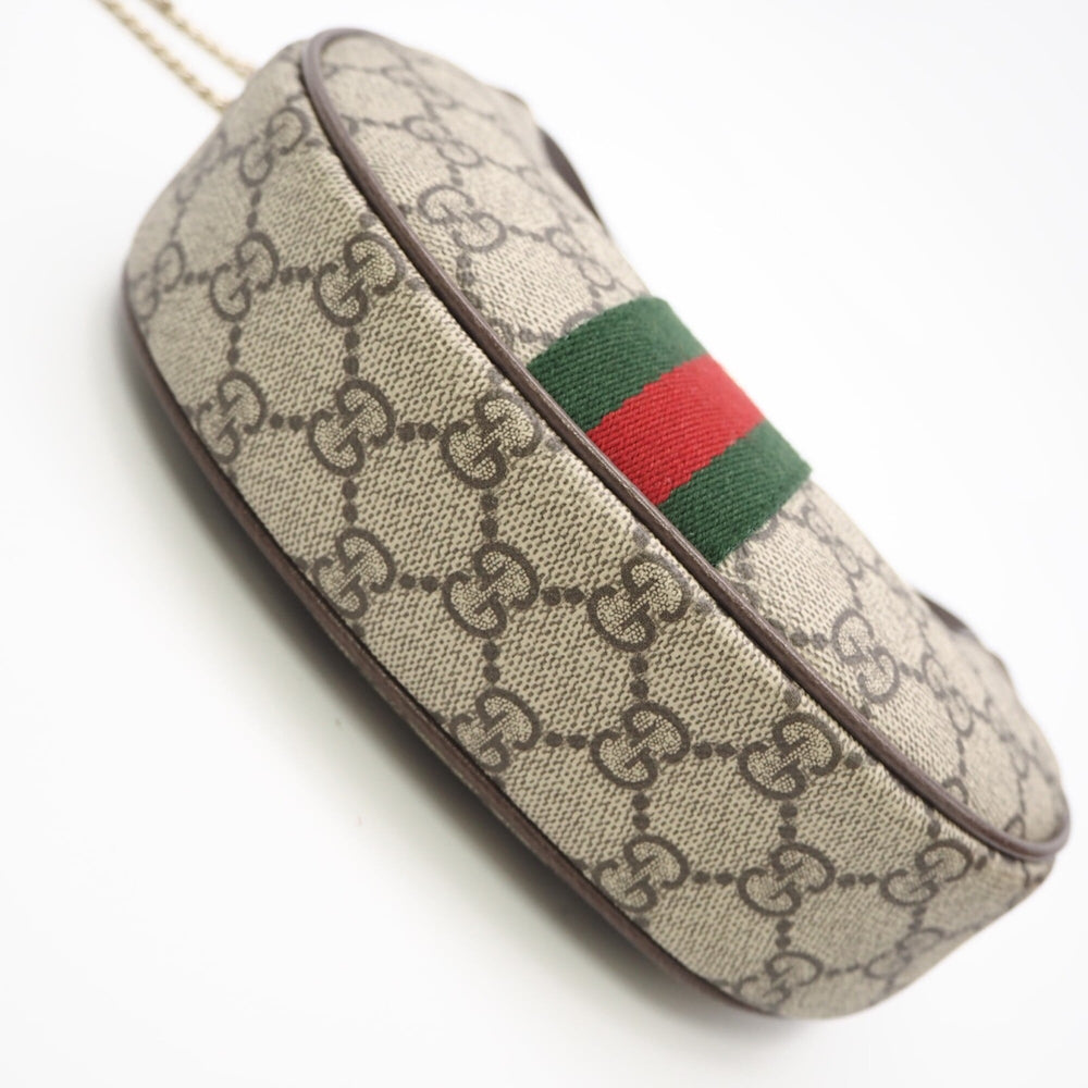 GUCCI Ophidia GG Supreme Small Shoulder Bag 838463 Handbag Beige Red Green Leather Women's — New - Store Return