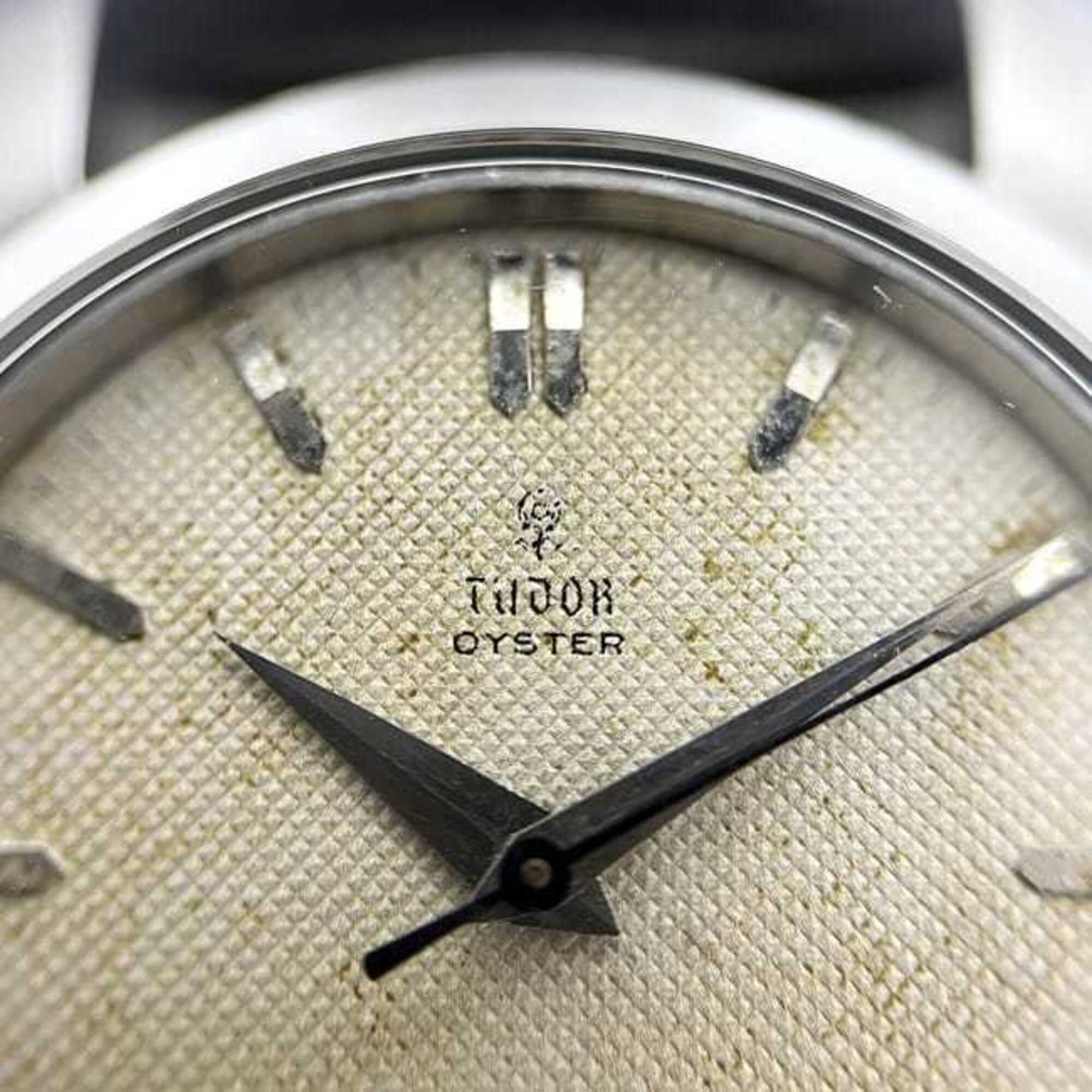 Tudor Oyster Watch, Beige, Silver, Brown, 7934, Manual Winding, Overhauled, Stainless Steel, Leather Strap, 216*** TUDOR — Good