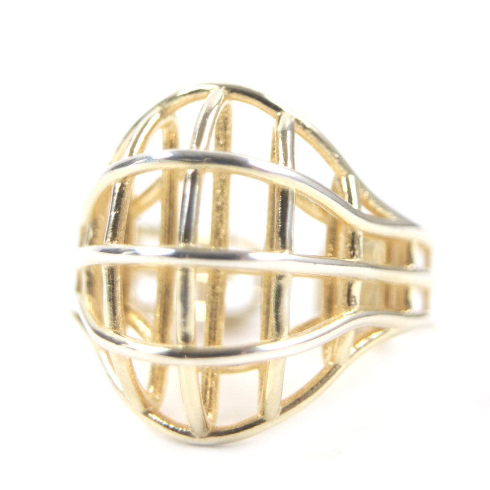 BOTTEGA VENETA 707858 3D Wire Ring, AG925 Gold, Size 13, Includes Box and Dust Bag, Weight 6.58g, Men's — Like New