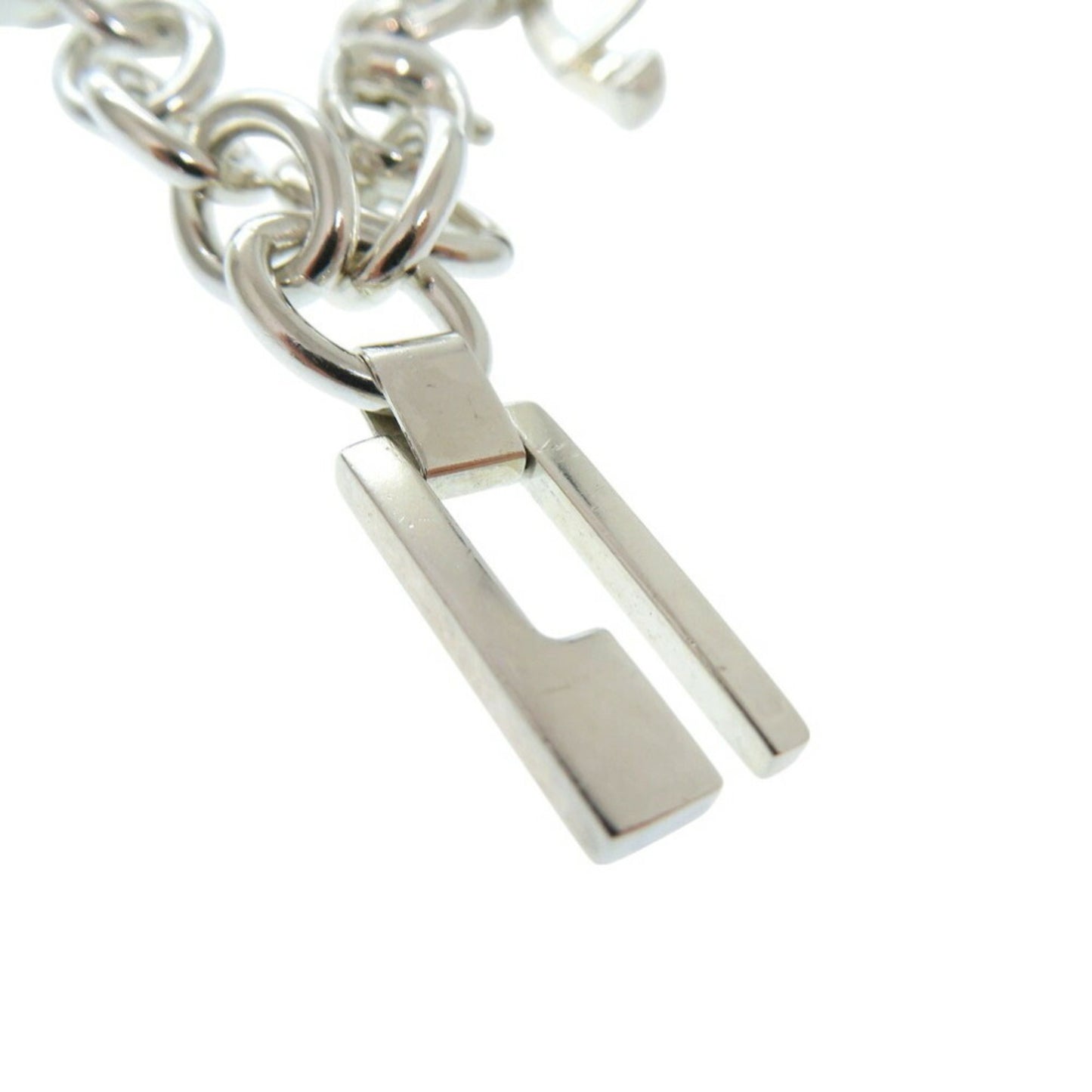 Gucci Multi G Drop Charm Dog Tag Bamboo Bracelet Silver 925 0547GUCCI