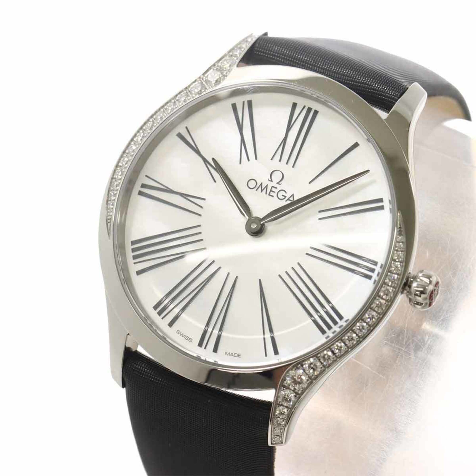 Omega De Ville Tresor 428 17 36 60 04 001 Women's Watch Diamond Bezel White Quartz — Very Good