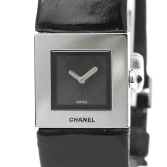 CHANEL Matelasse Steel Leather Quartz Ladies Watch H0116 Polished — Very Good