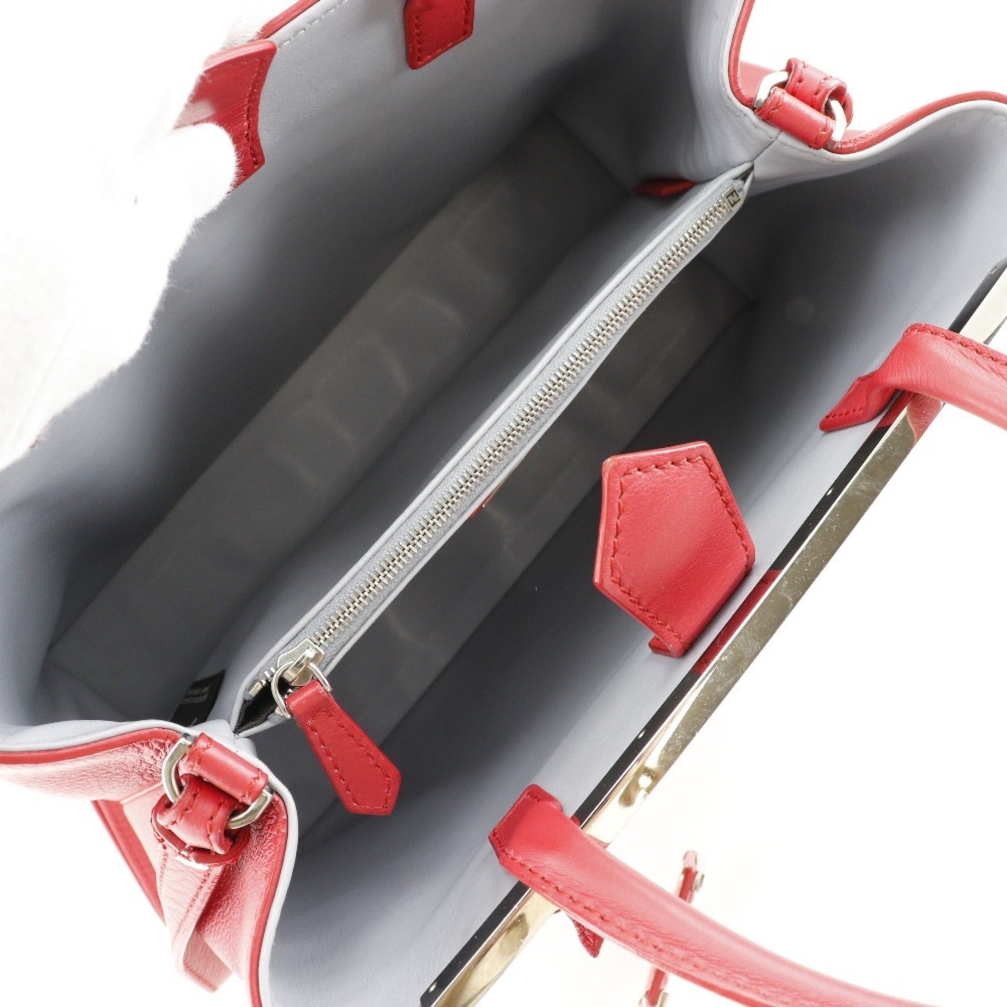 FENDI Petite to Jules handbag shoulder bag 8BH253 calf red 2way type women's