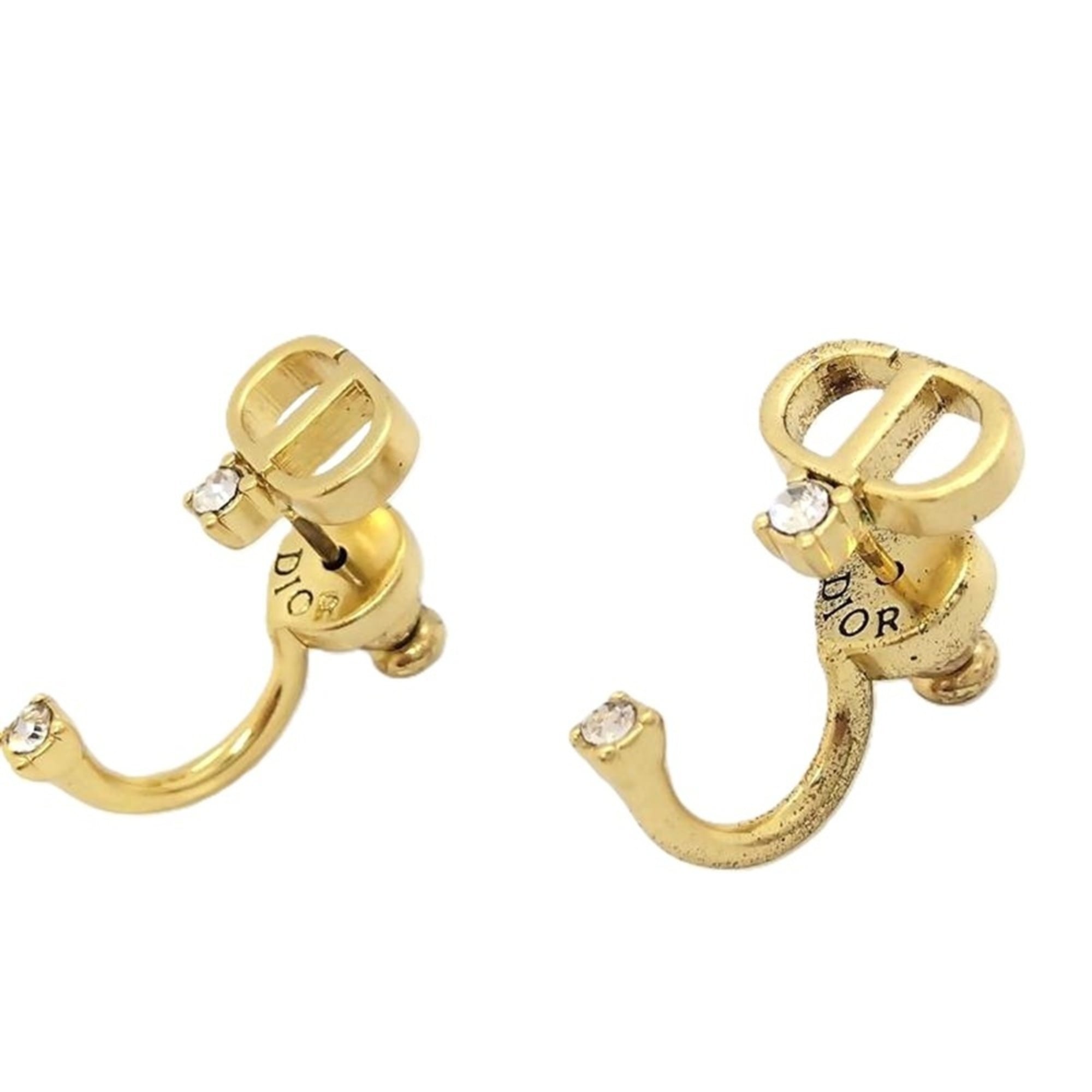 Christian Dior CD logo rhinestone earrings