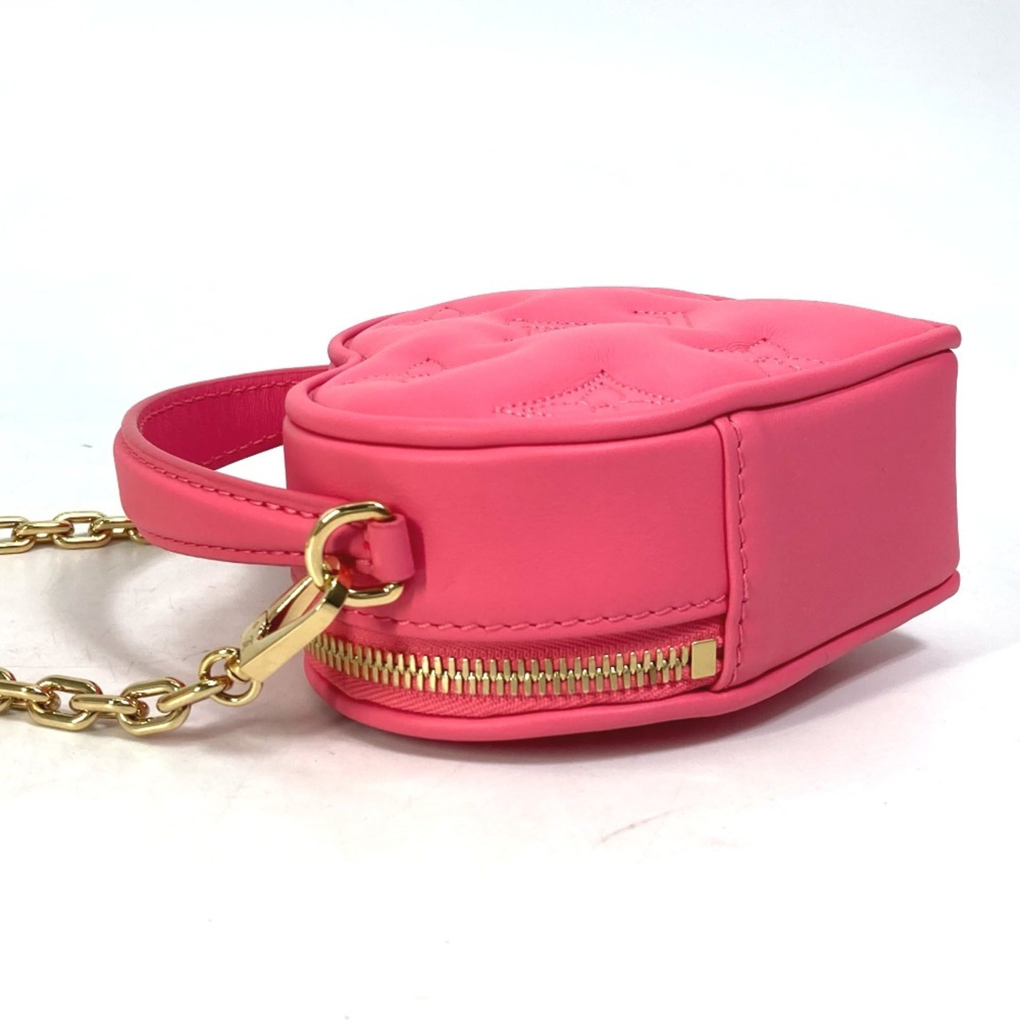 LOUIS VUITTON M81893 Monogram Bubblegram Pop My Heart Pouch Chain 2-Way Bag Handbag/Shoulder Leather Women's Dragon Fruit Pink Like New — Like New