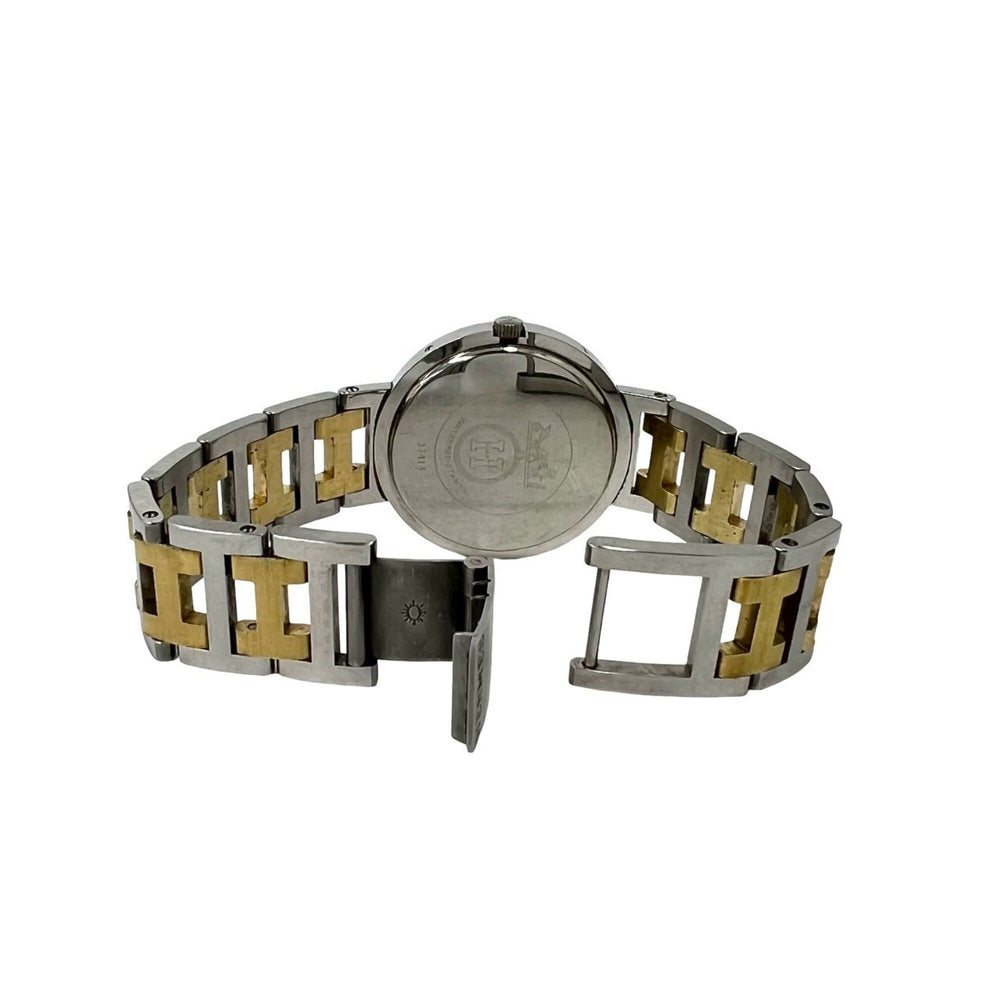 HERMES Clipper Stainless Steel GP Quartz Wristwatch, Silver/Gold, 21231 — Good