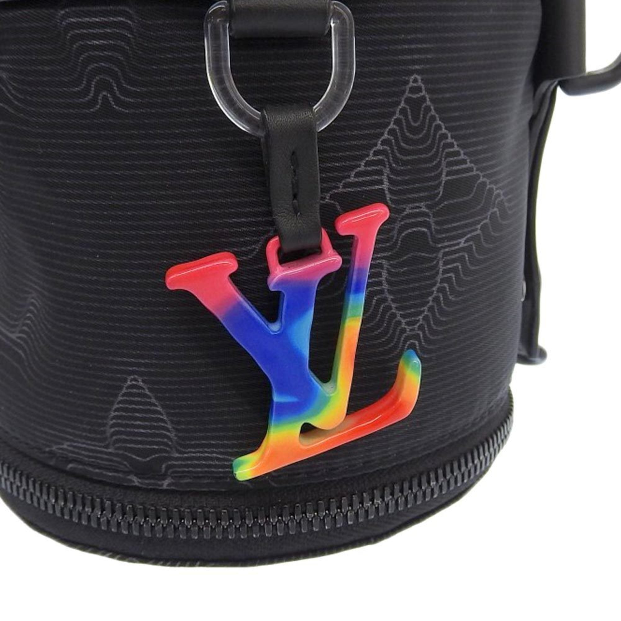 LOUIS VUITTON Expandable Porocheon M45604 Shoulder Bag Black Rainbow — Like New