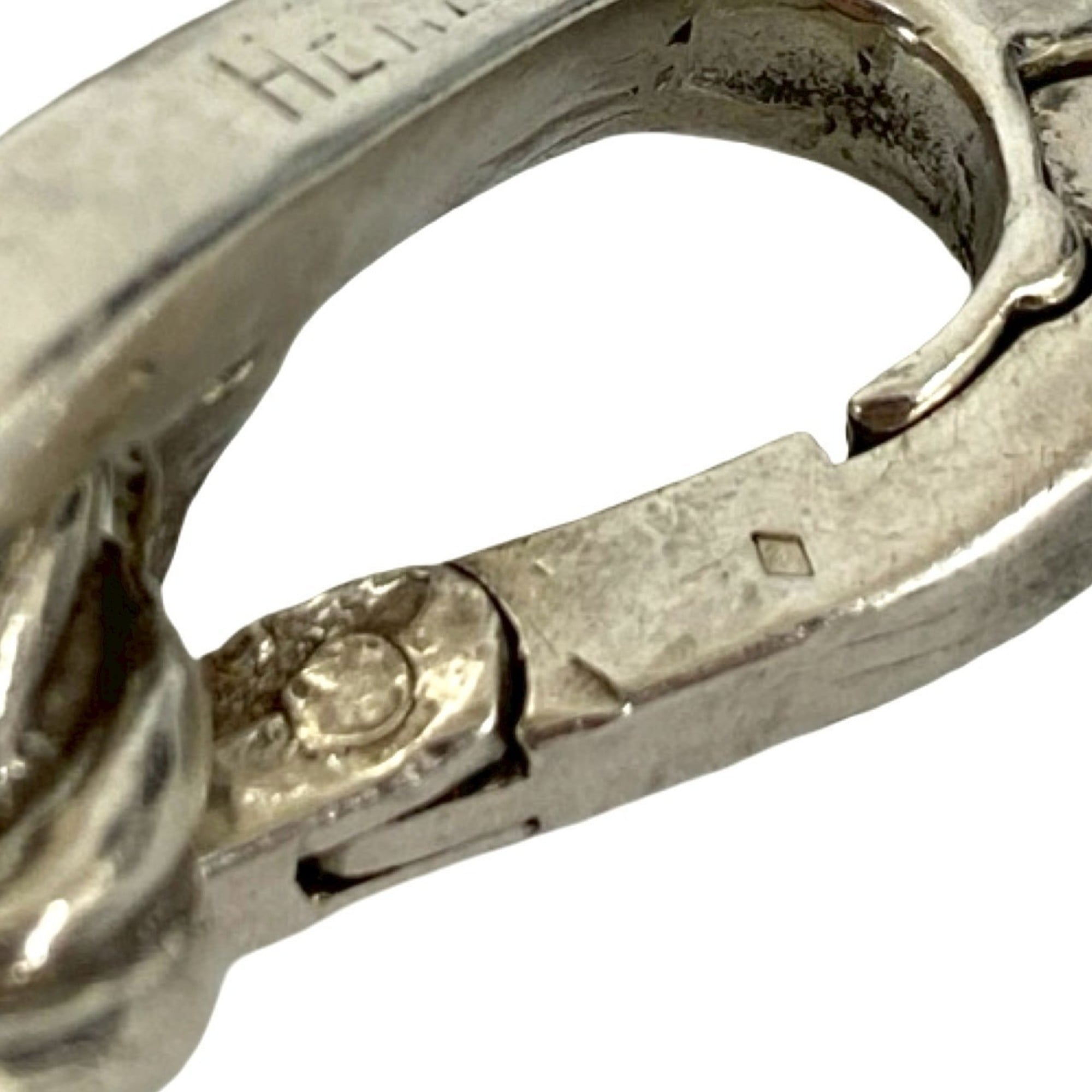 HERMES Chambord GM Bracelet, 925 Sterling Silver, Chain Bangle, 28628