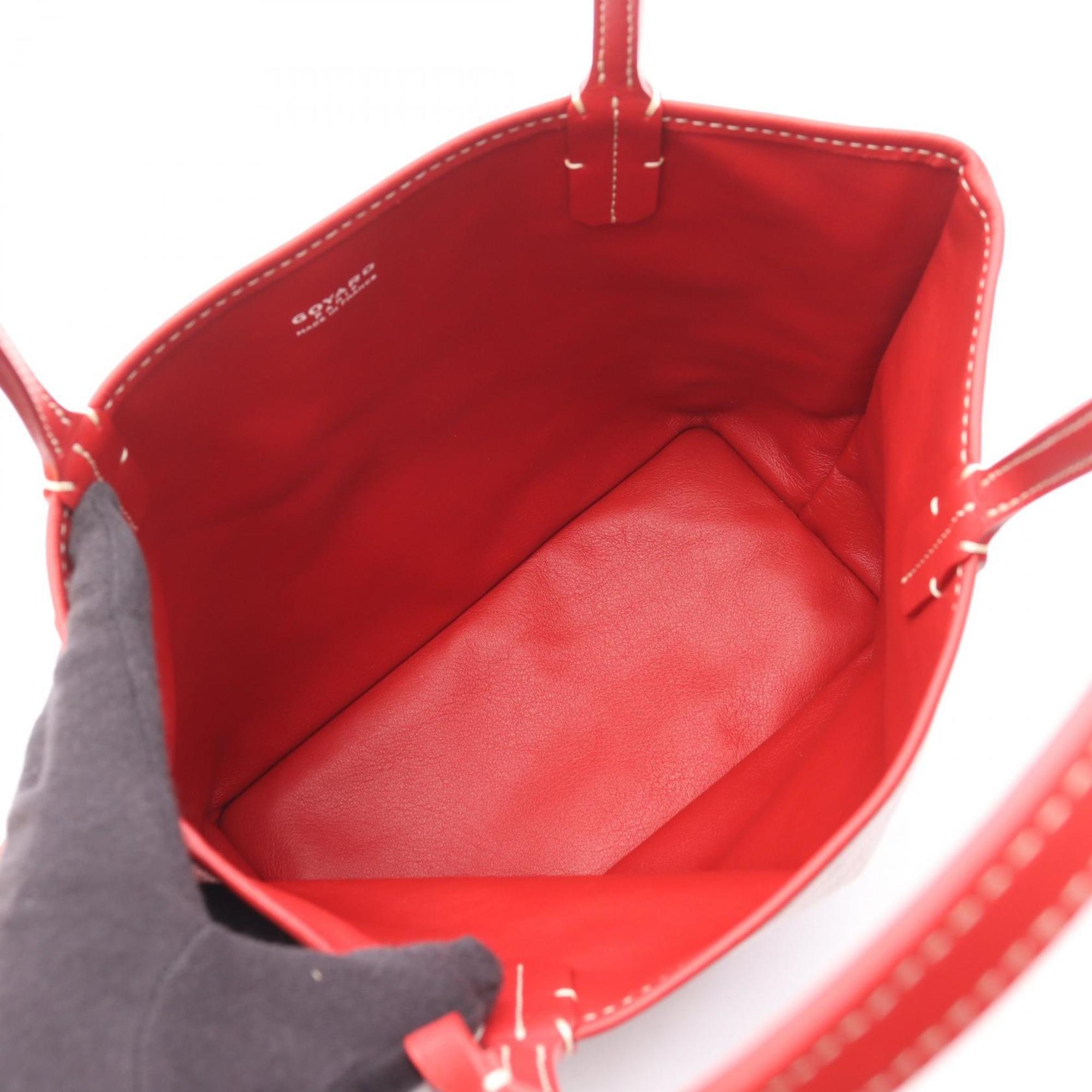 Goyard ANJOU MINI handbag in coated canvas and leather, women's, red multicolored, ANJOUSMINCG02TY02P