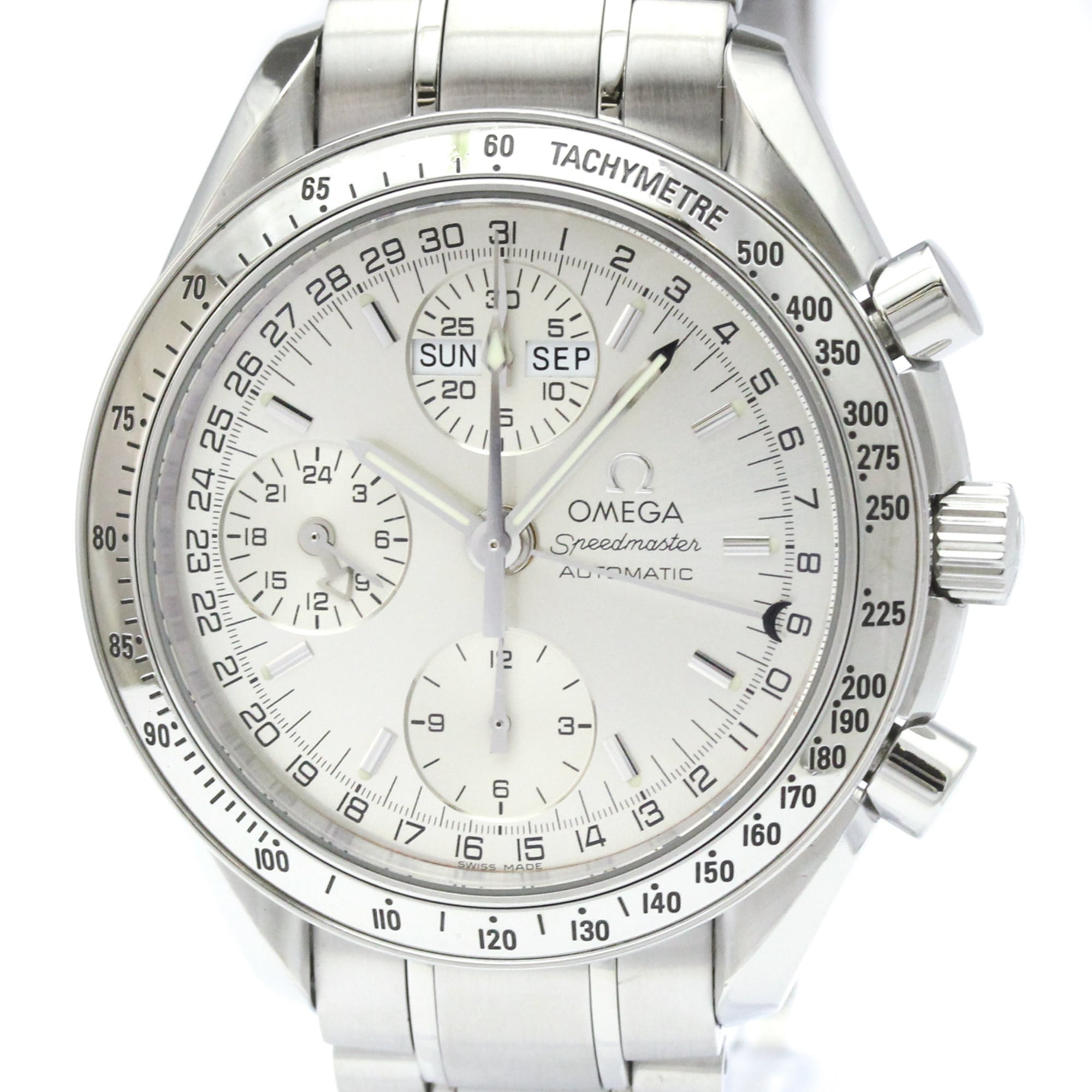 OMEGA Speedmaster Triple Date Steel Automatic Watch 3523.30 Polished — Very Good