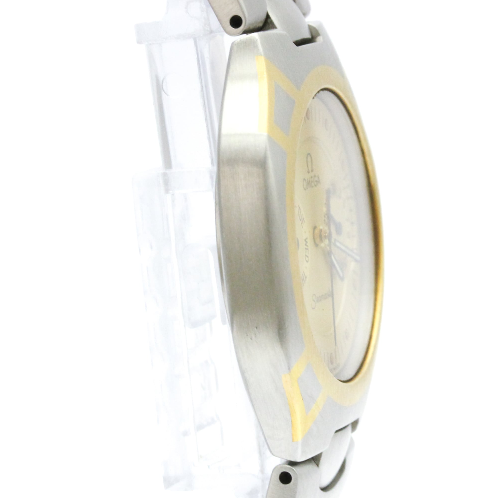 OMEGA Seamaster Polaris Day Date 18K Gold Steel Watch 396.1022 Polished — Very Good