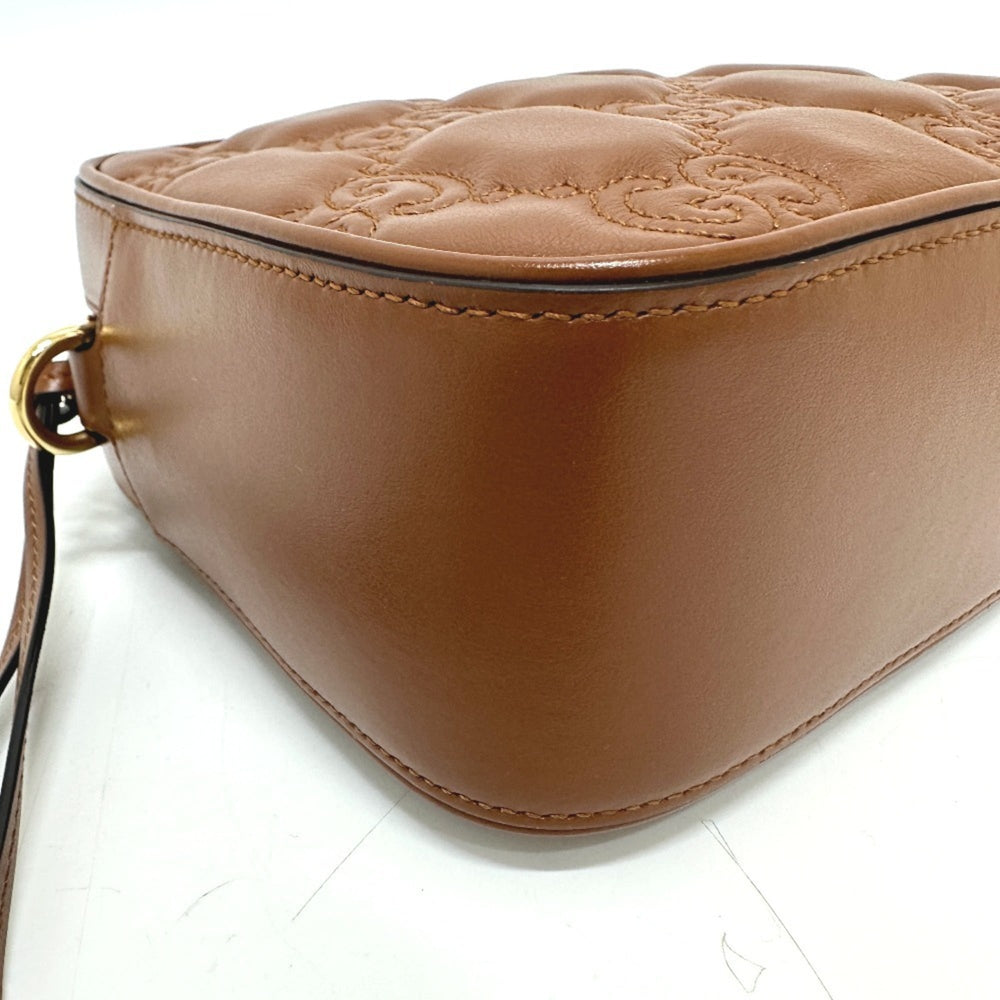 GUCCI 702234 GG Matelasse Double G Small Crossbody Shoulder Bag Leather Women's Brown E-240918-4 — New - Store Return